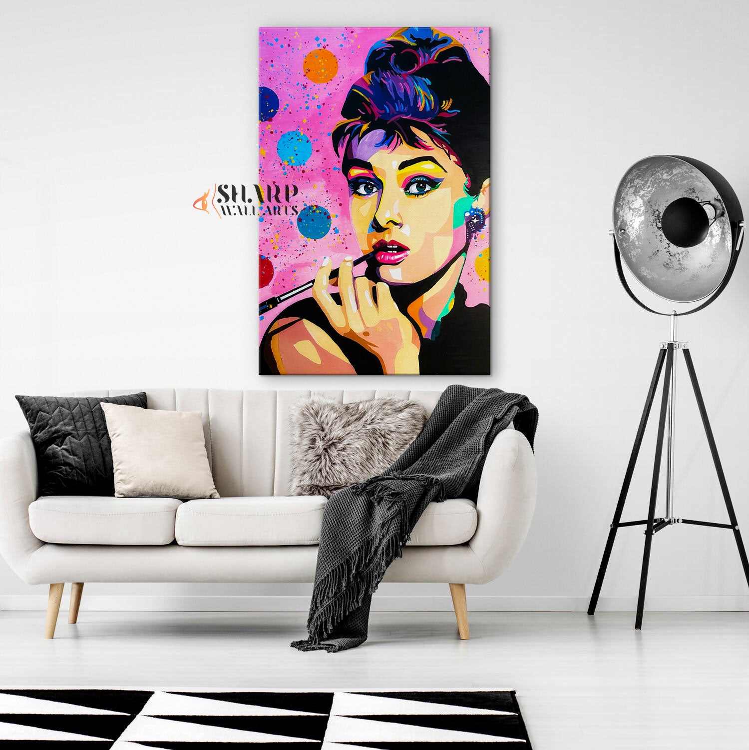 Audrey Hepburn Fashion Icon Wall Art Canvas