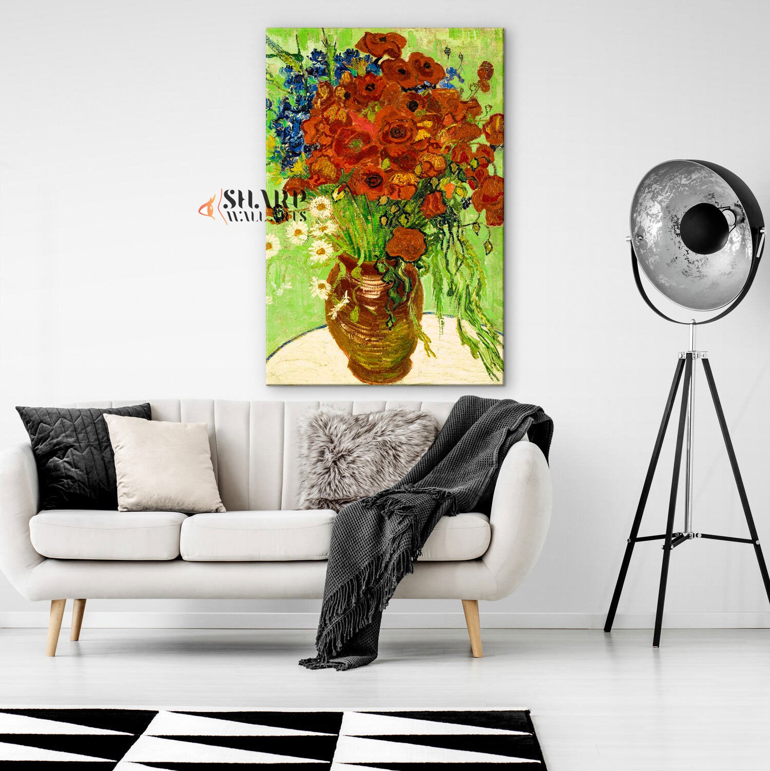 Vincent van Gogh Red Poppies and Daisies Canvas Wall Art