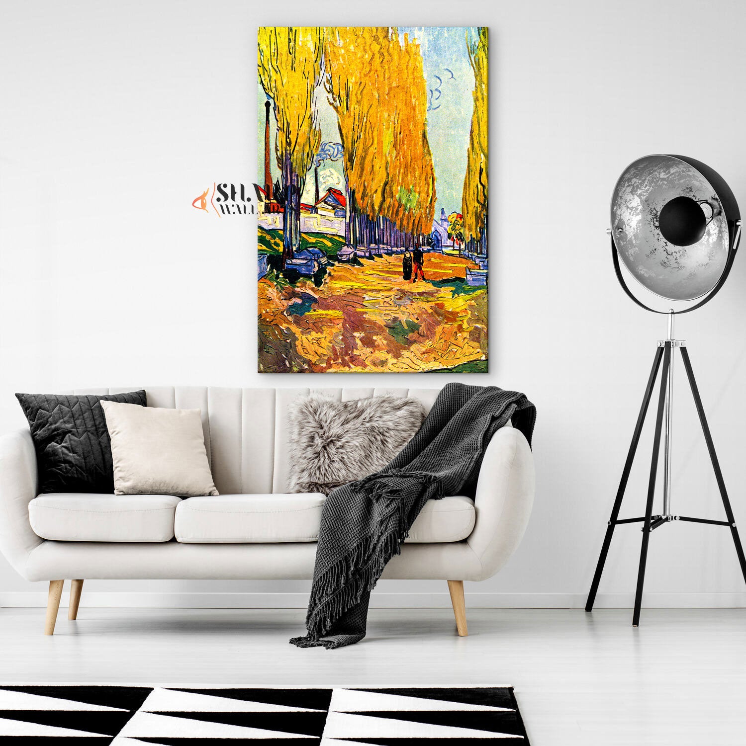 Vincent van Gogh Falling Autumn Leaves Canvas Wall Art
