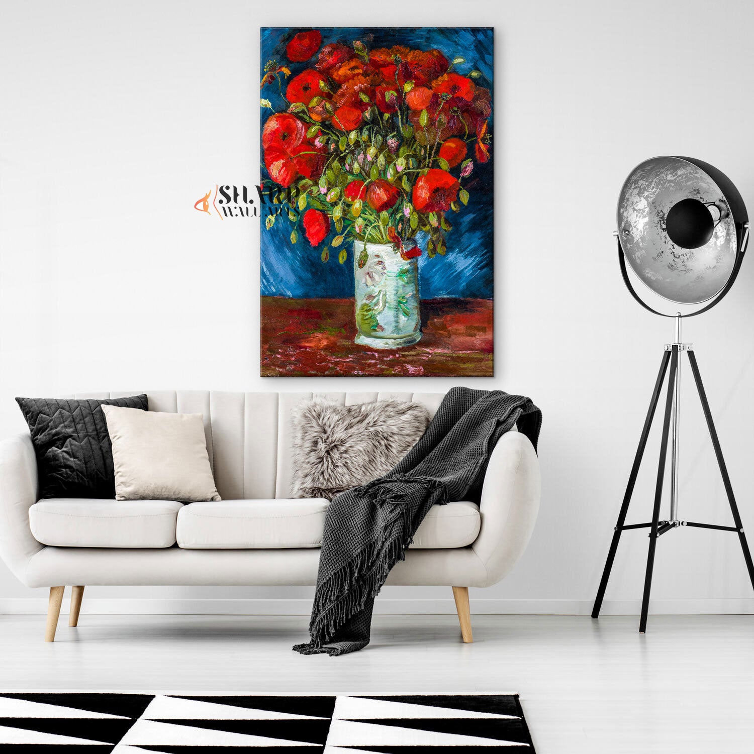 Vincent Van Gogh Vase With Poppies Canvas Wall Art