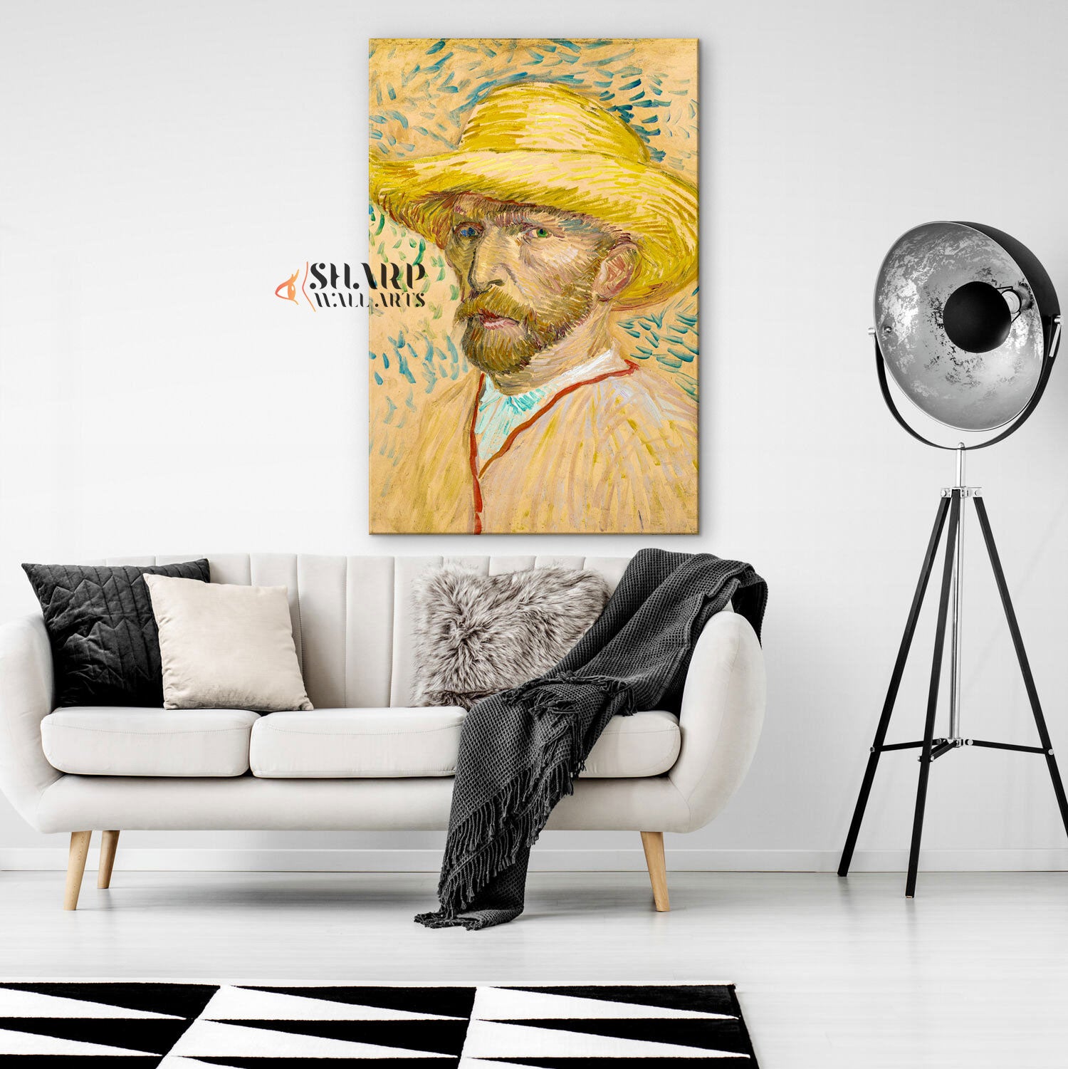 Vincent van Gogh Self-Portrait With Straw Hat Canvas Wall Art