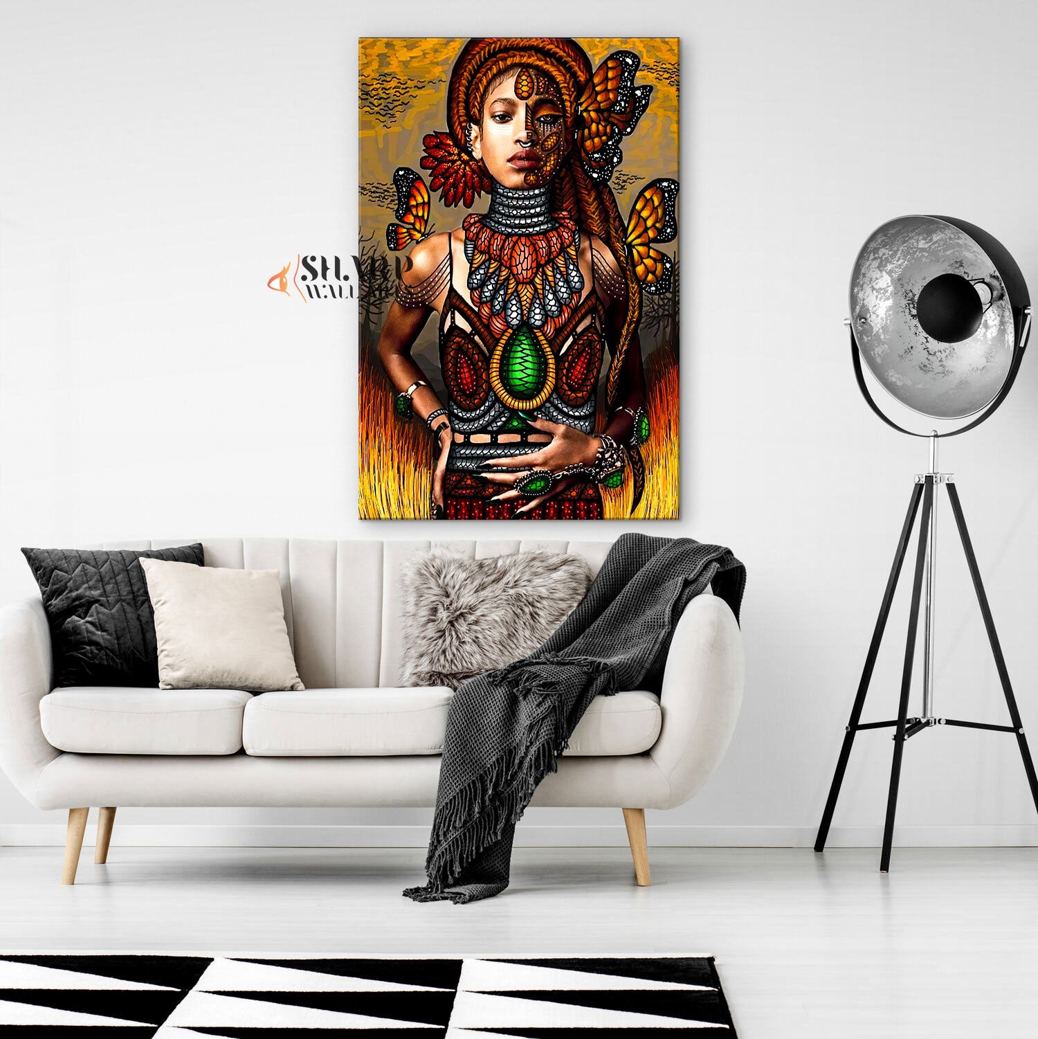African Traditional Tribal Woman Canvas Wall Art