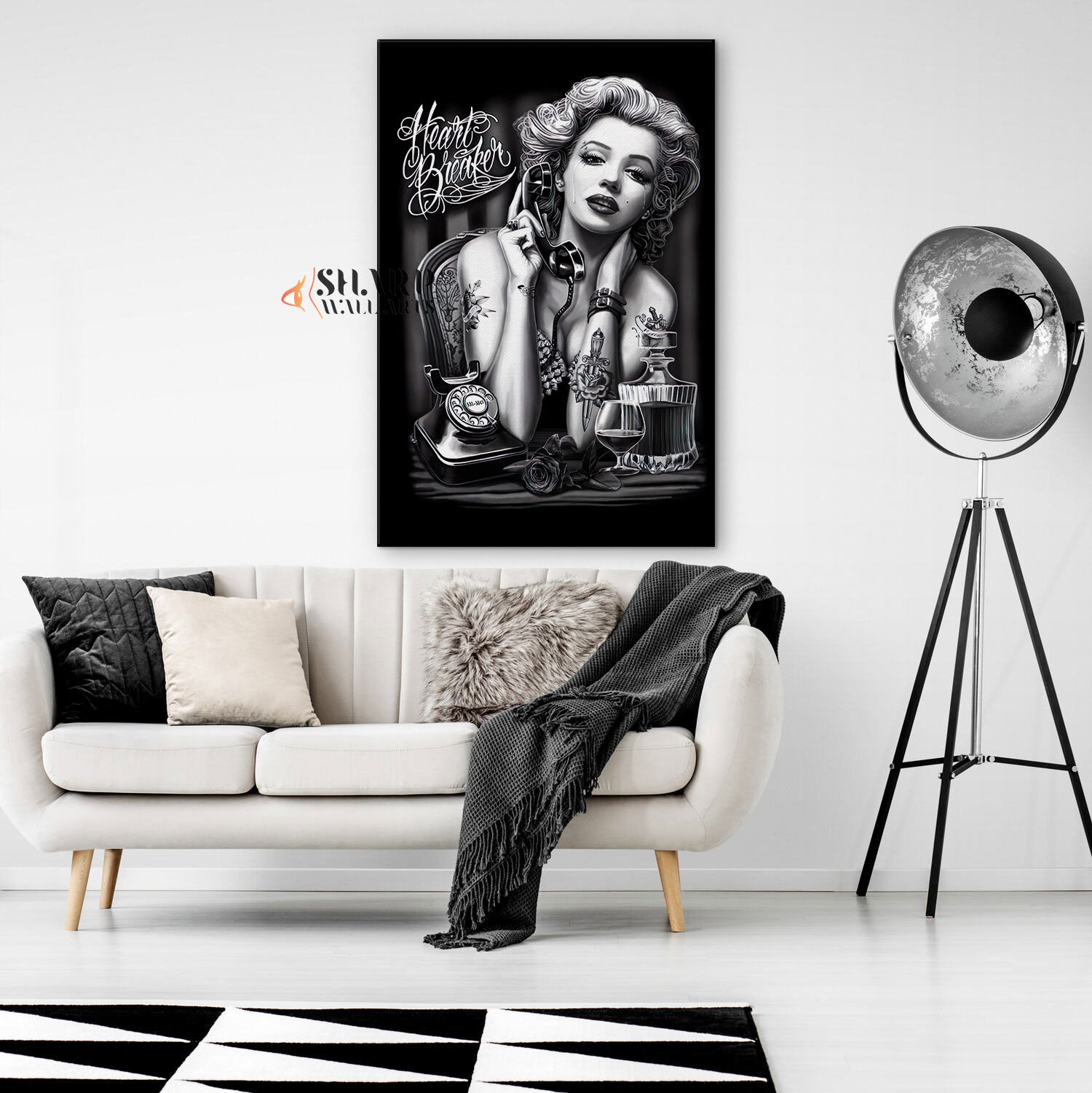 Marilyn Monroe Heart Breaker Wall Art Canvas