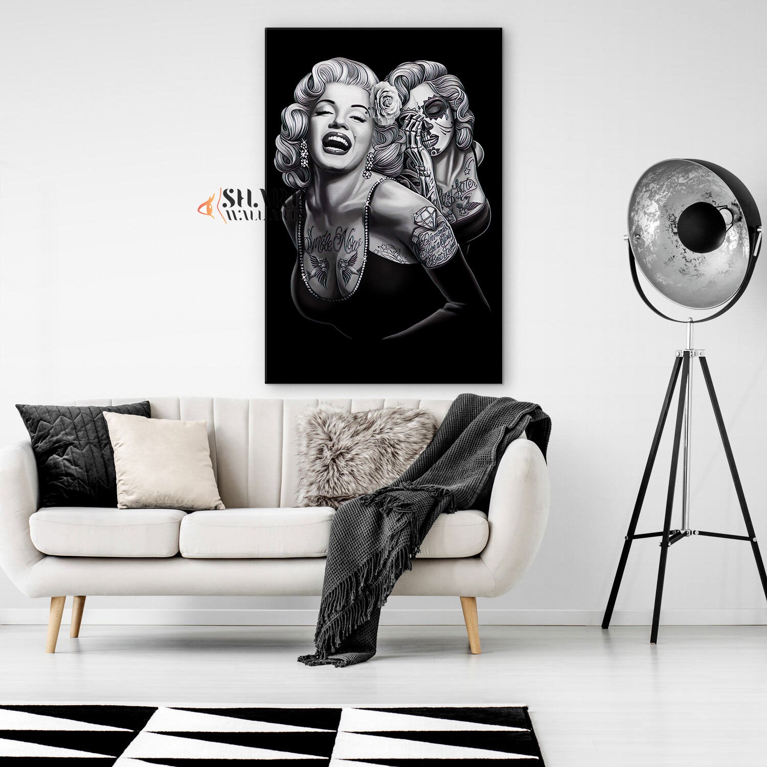 Marilyn Monroe Smile Now Cry Later Canvas Wall Art