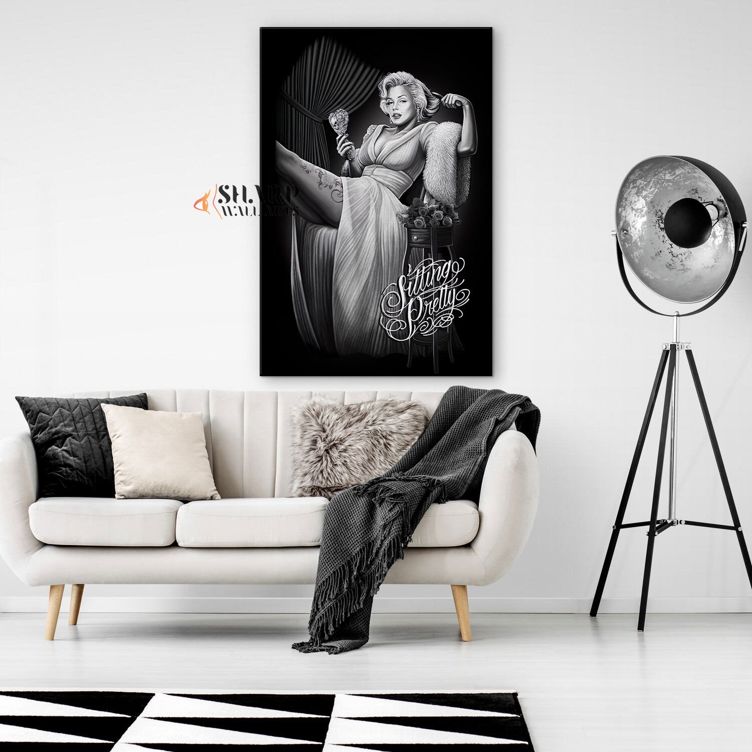 Marilyn Monroe Sitting Pretty Wall Art Canvas