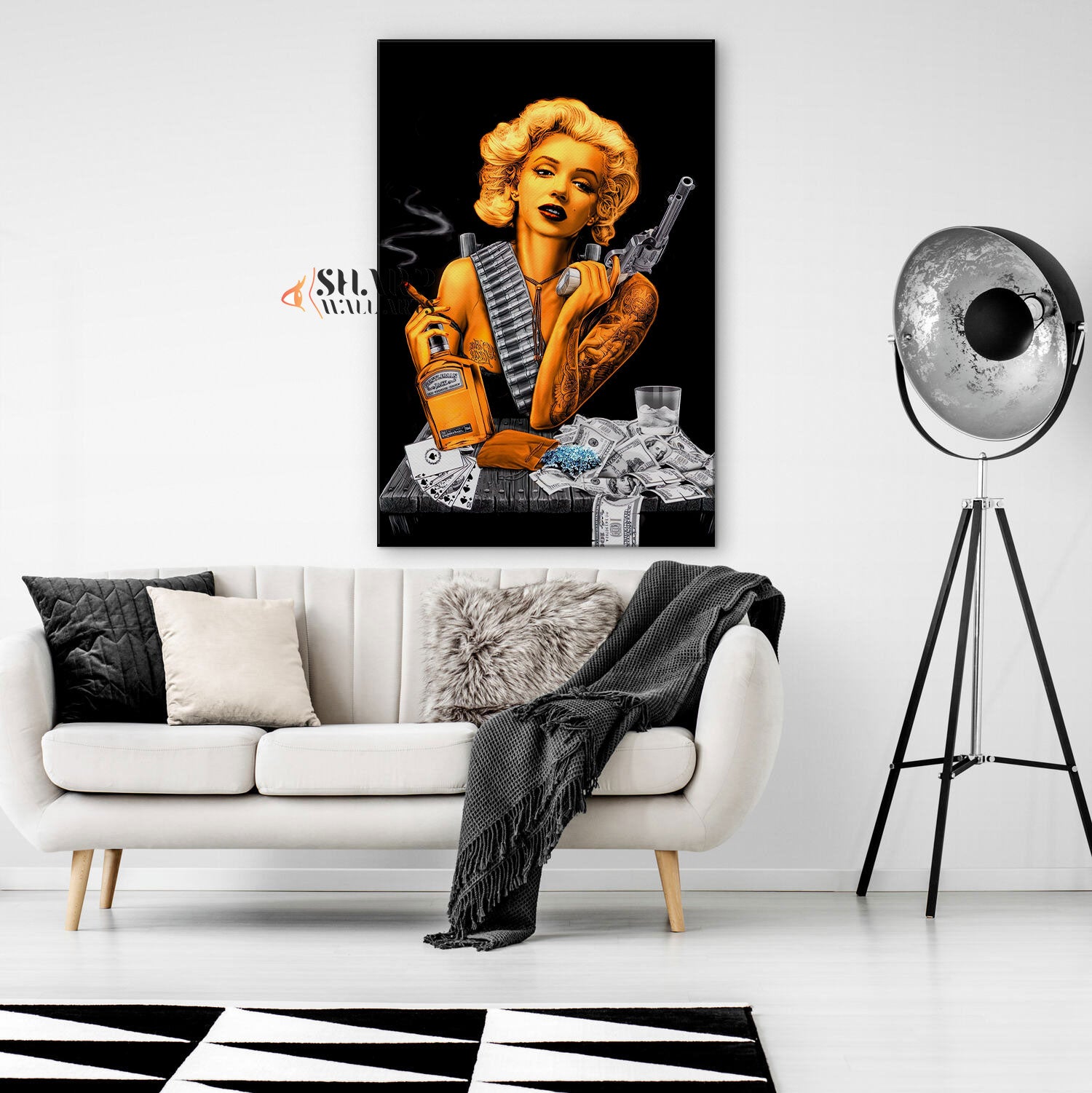 Marilyn Monroe Gangster Wall Art Canvas