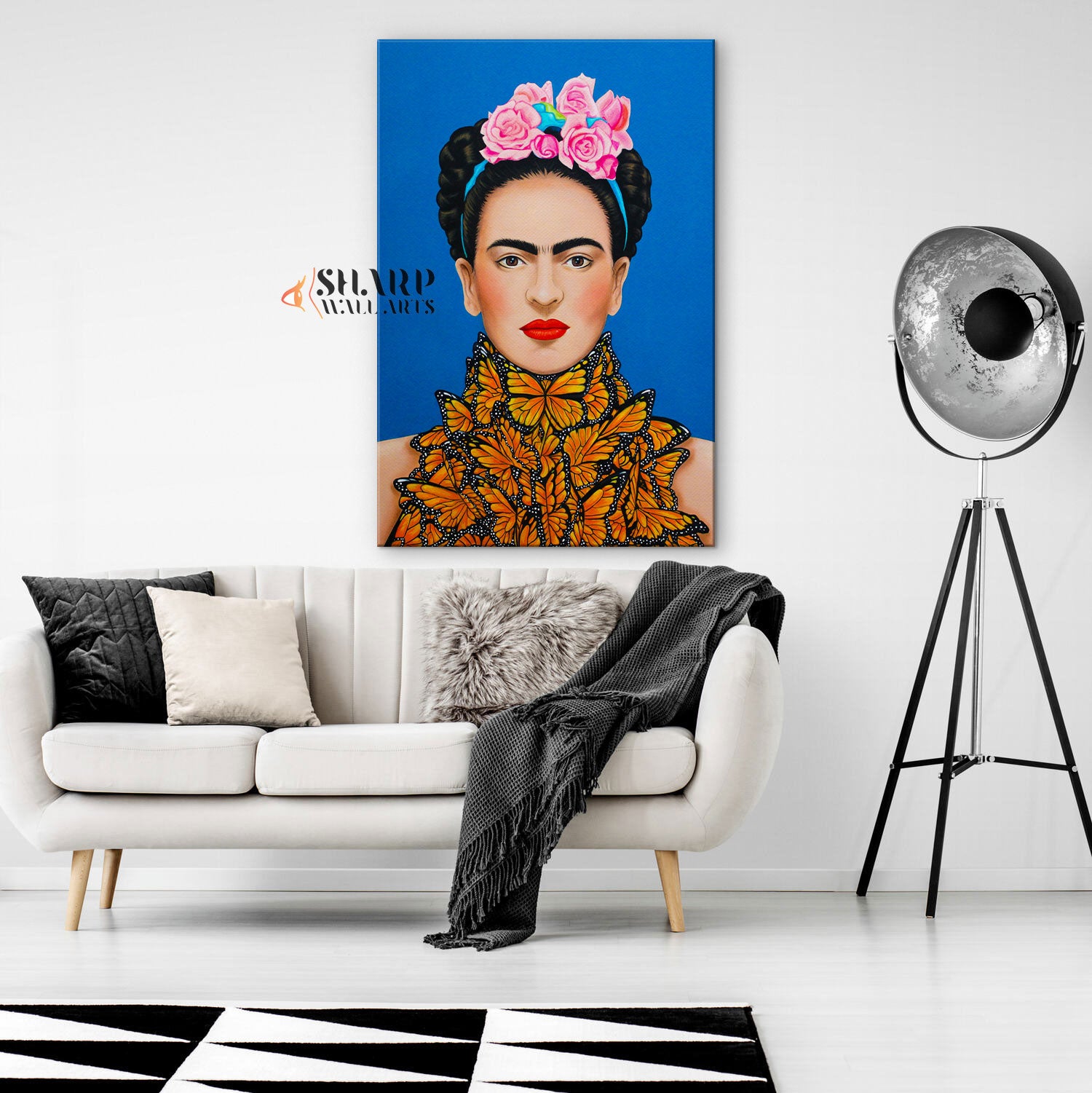 Frida Kahlo Butterfly Canvas Wall Art