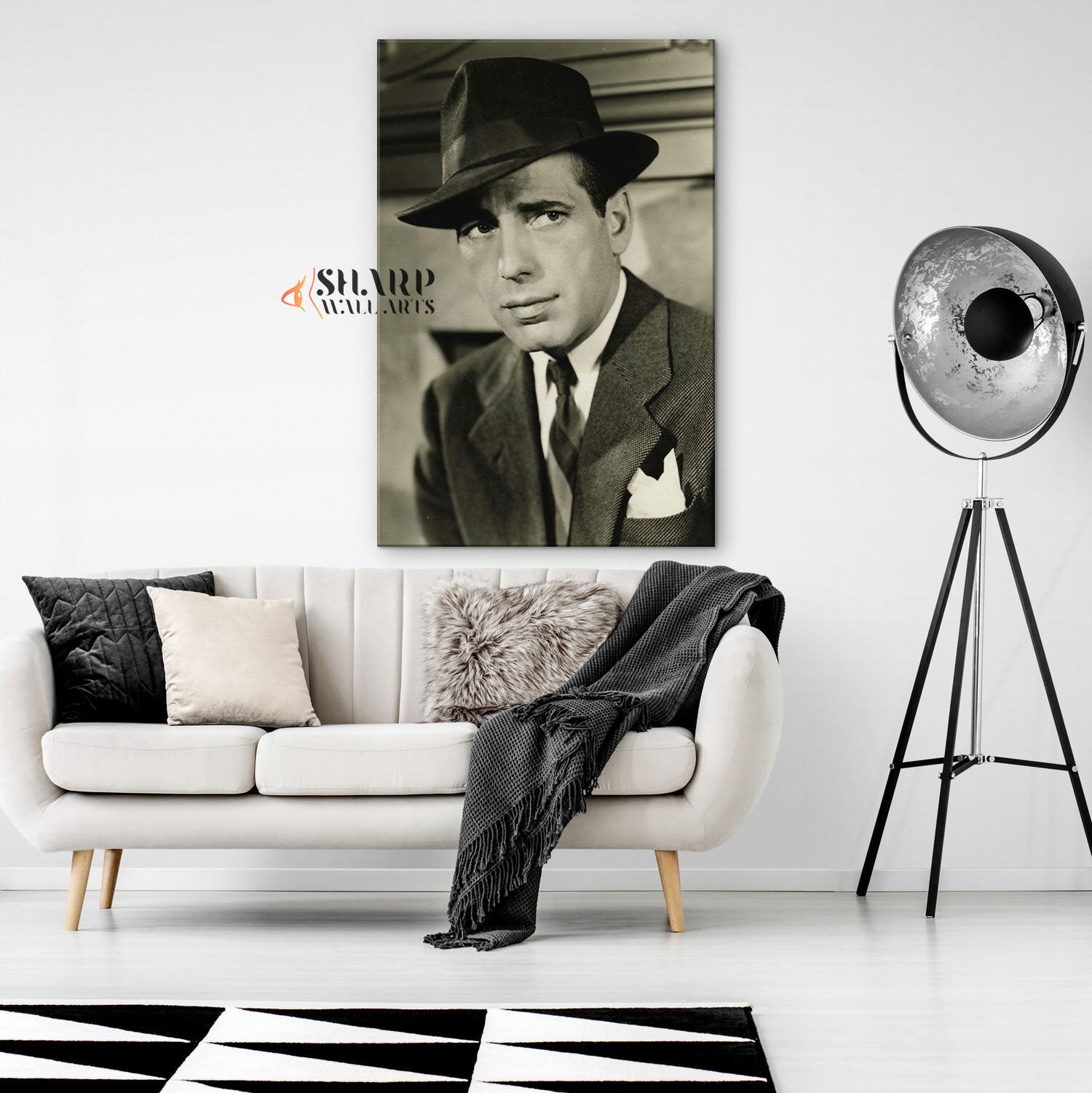 Humphrey Bogart Portrait Wall Art Canvas