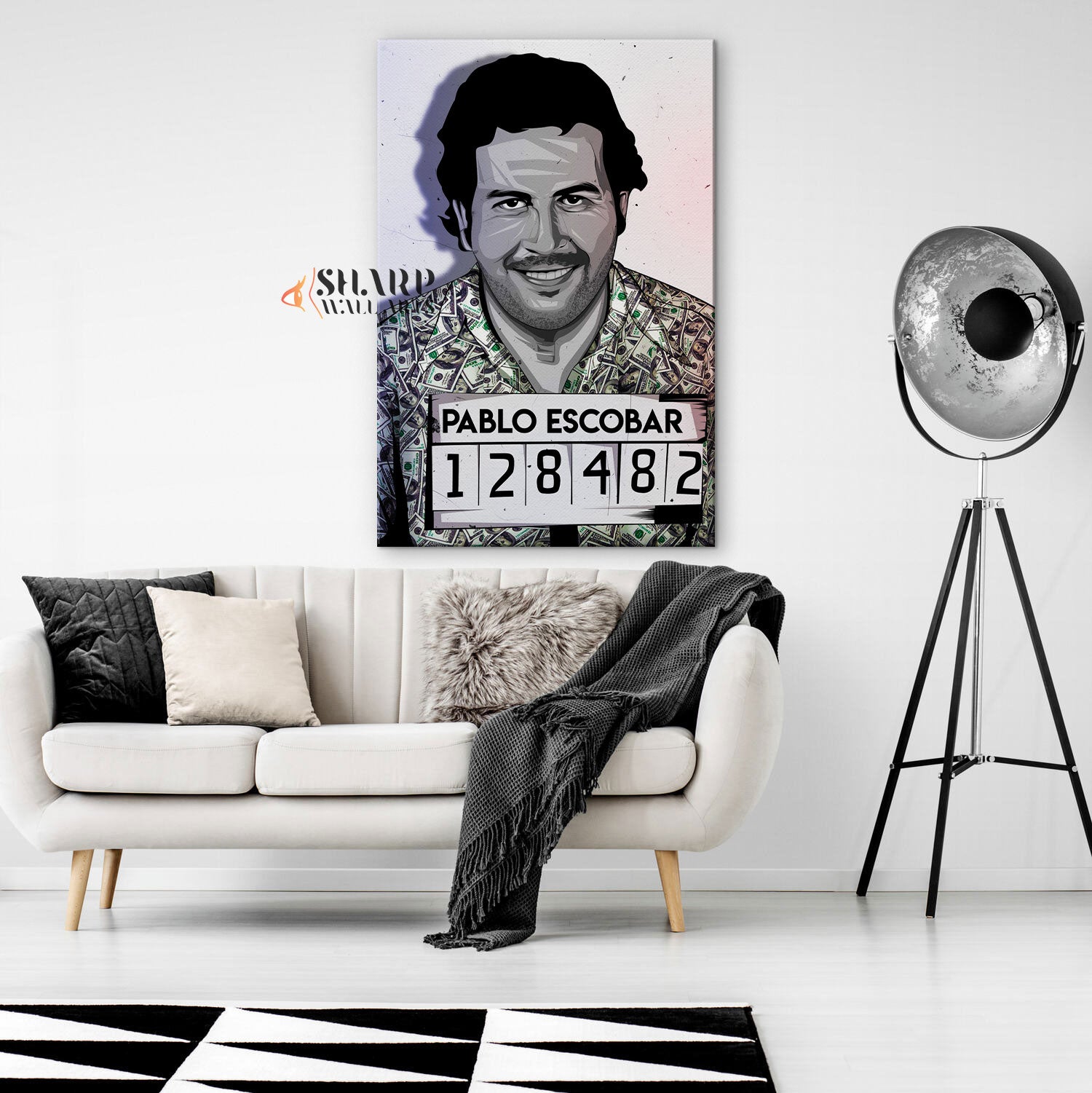 Pablo Escobar Mugshot Wall Art Canvas