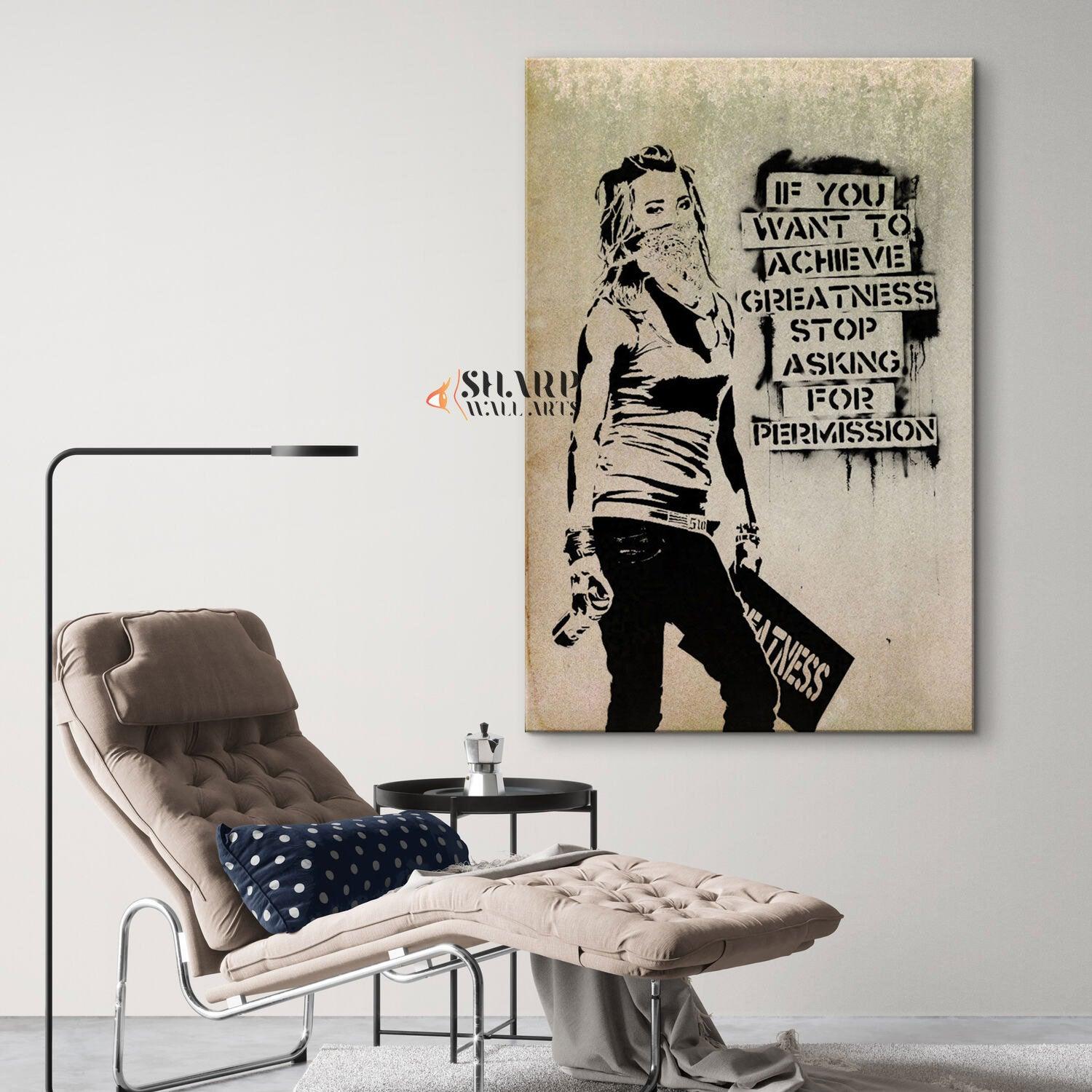 Banksy Achieve Greatness Graffiti Street Art Print Poster Wall Banksy Achieve Greatness Graffiti Street Art Print Poster Wall