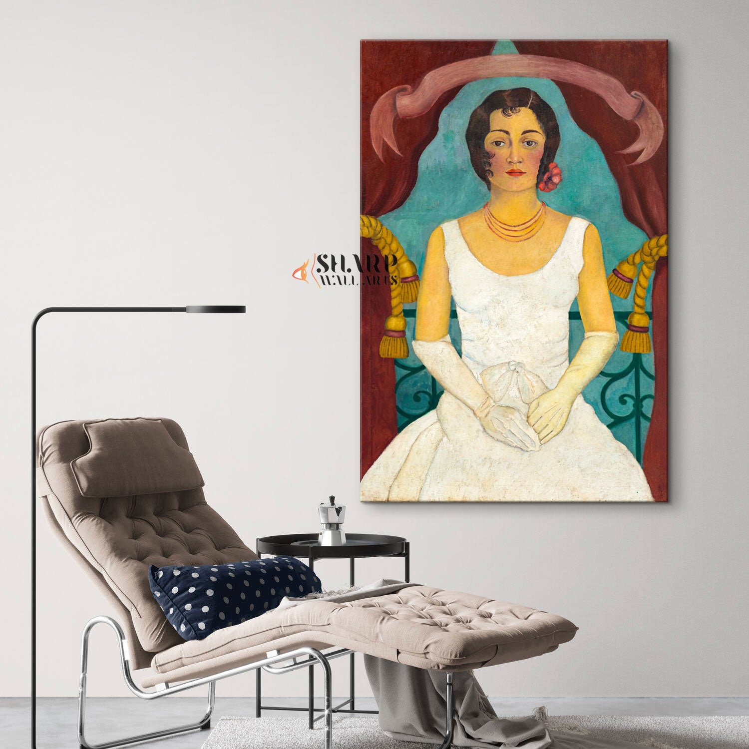 Frida Kahlo Portrait Of A Woman In White Canvas Wall Art