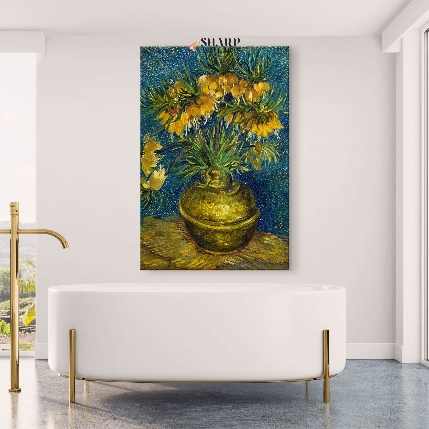 Vincent van Gogh Imperial Fritillaries In A Copper Vase Canvas Wall Art