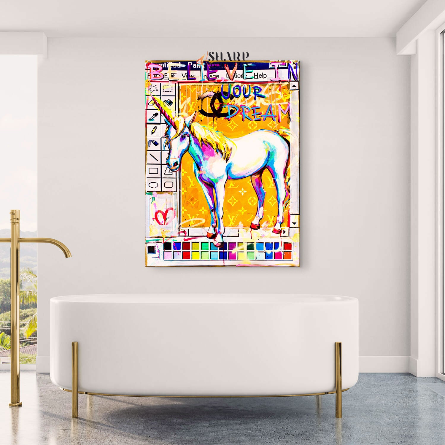 Believe In Your Dream Unicorn Canvas Wall Art
