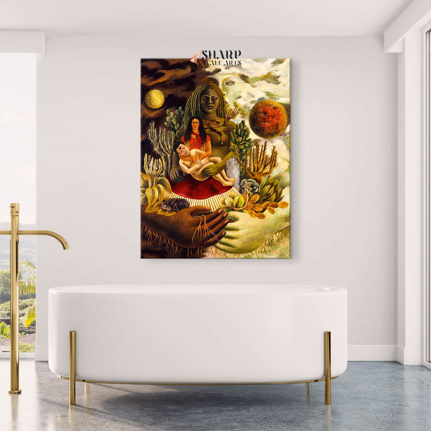 Frida Kahlo The Love Embrace Of The Universe Canvas Wall Art