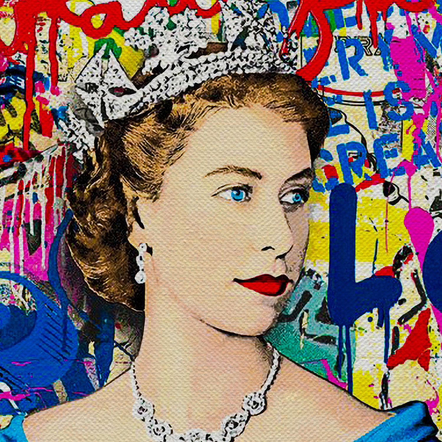 Banksy Queen Elizabeth Graffiti Wall Art Canvas