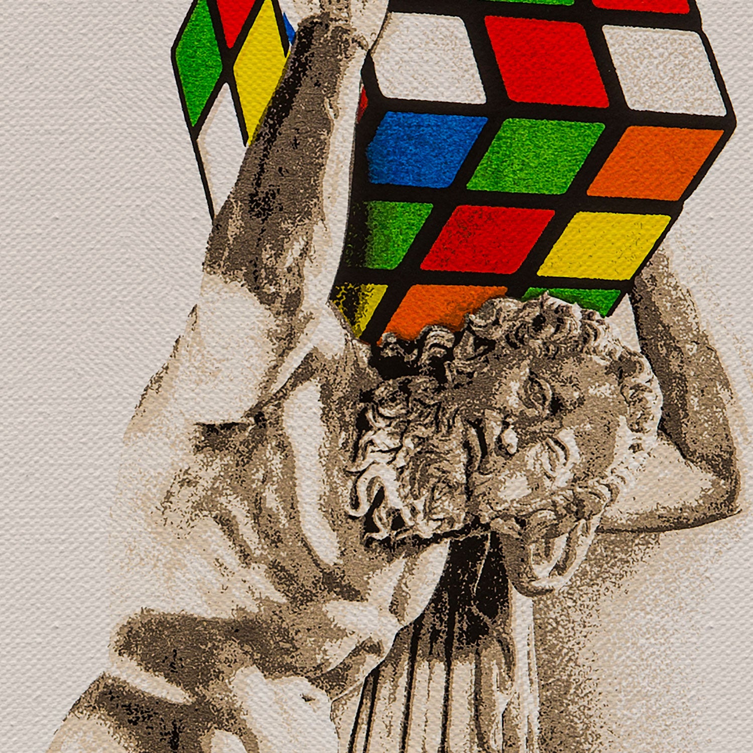Banksy Atlas Rubik's Cube Wall Art Canvas