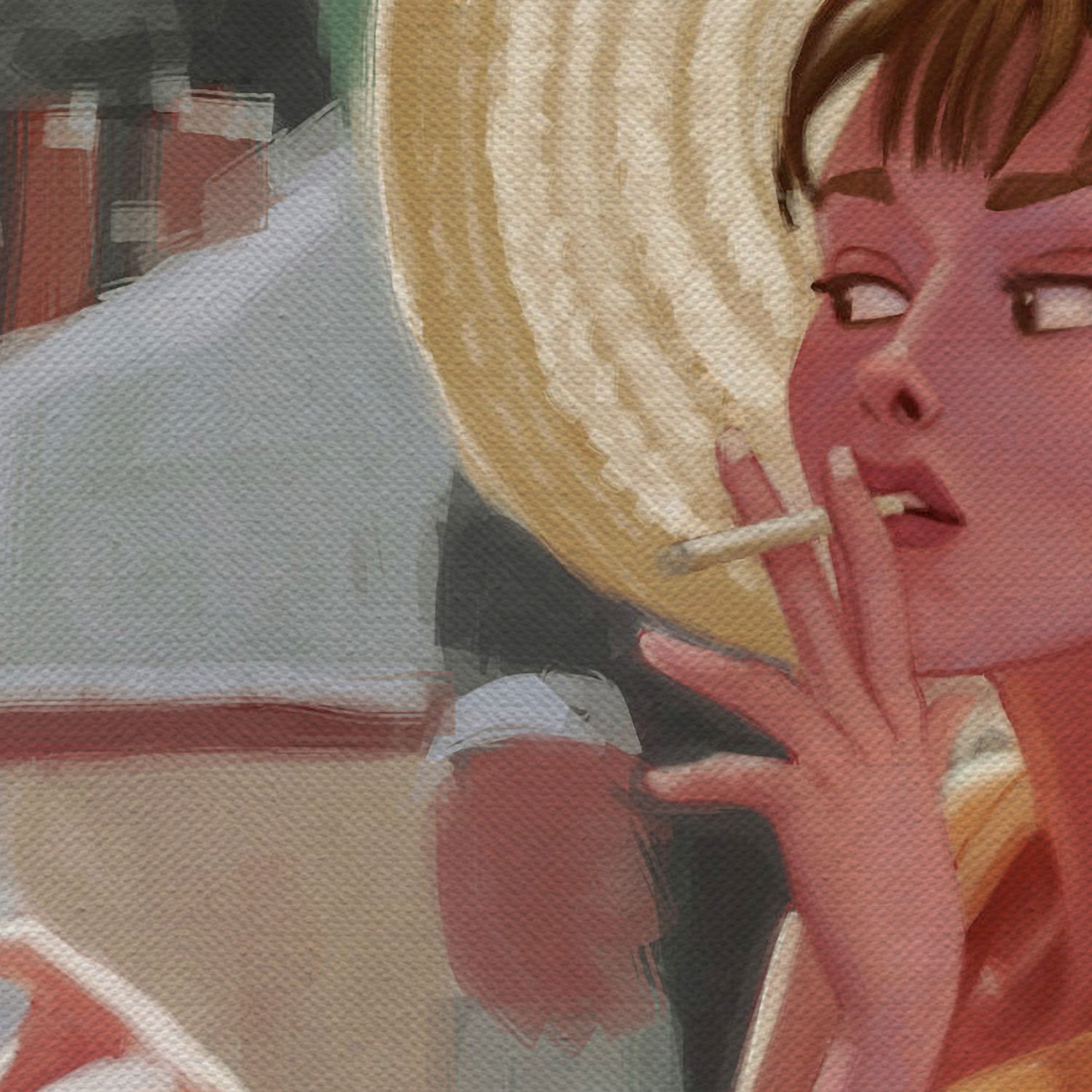 Audrey Hepburn Smoking Wall Art Canvas