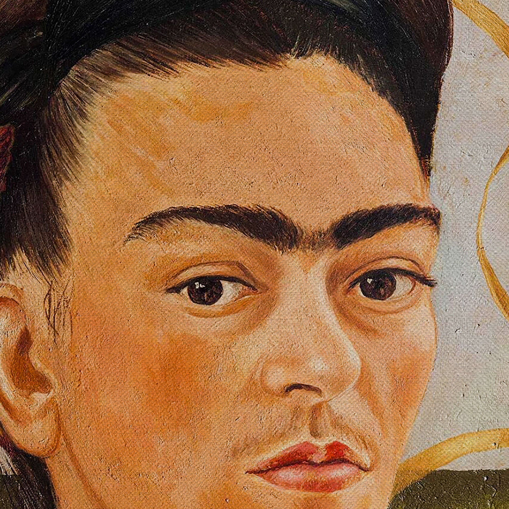 Frida Kahlo Self Portrait With Small Monkey Canvas Wall Art