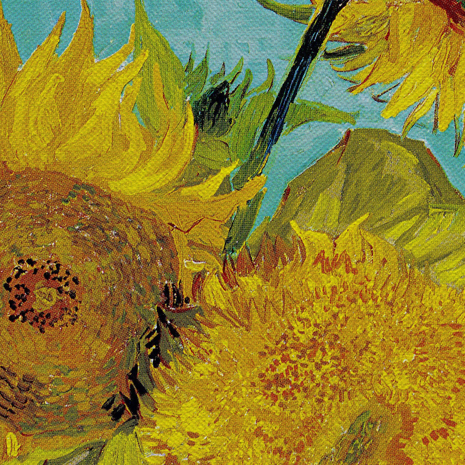 Vincent van Gogh Three Sunflowers In A Vase Canvas Wall Art