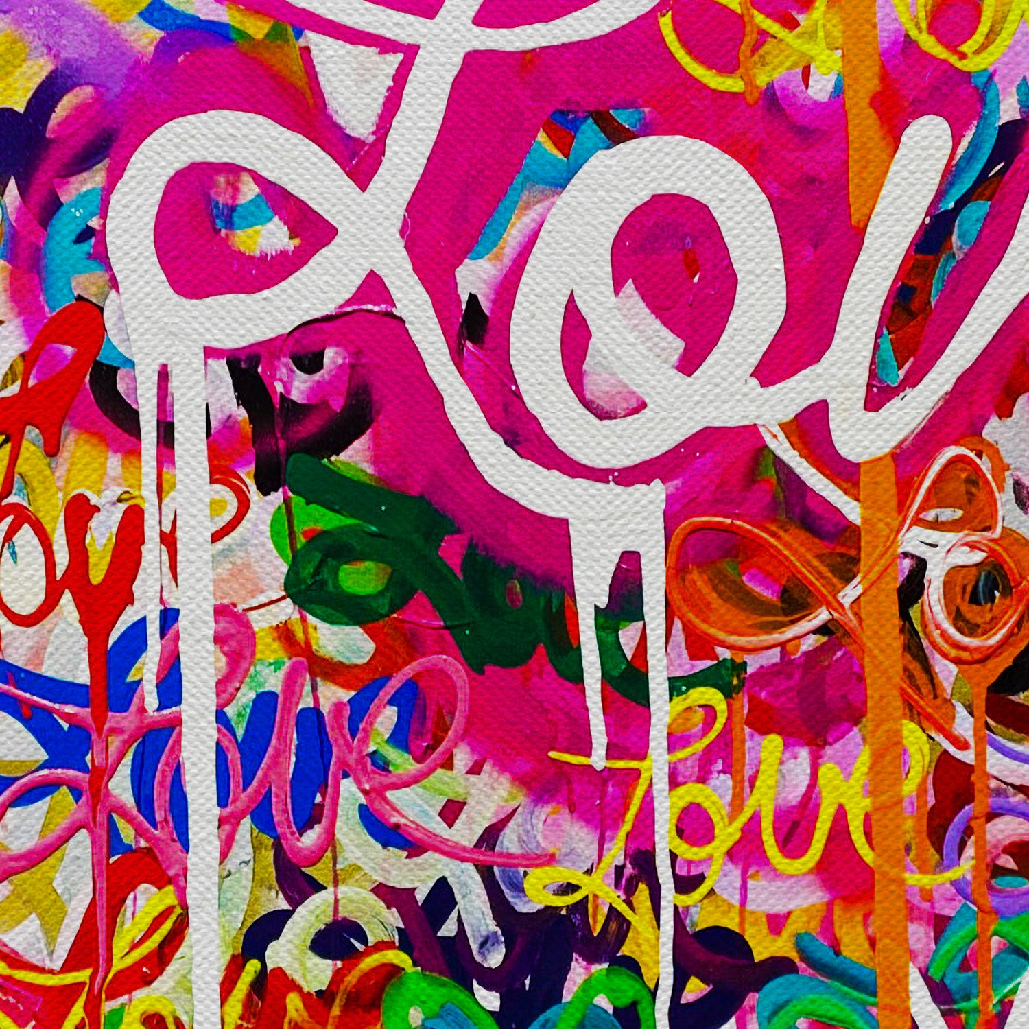 Graffiti Love And Hearts Canvas Wall Art