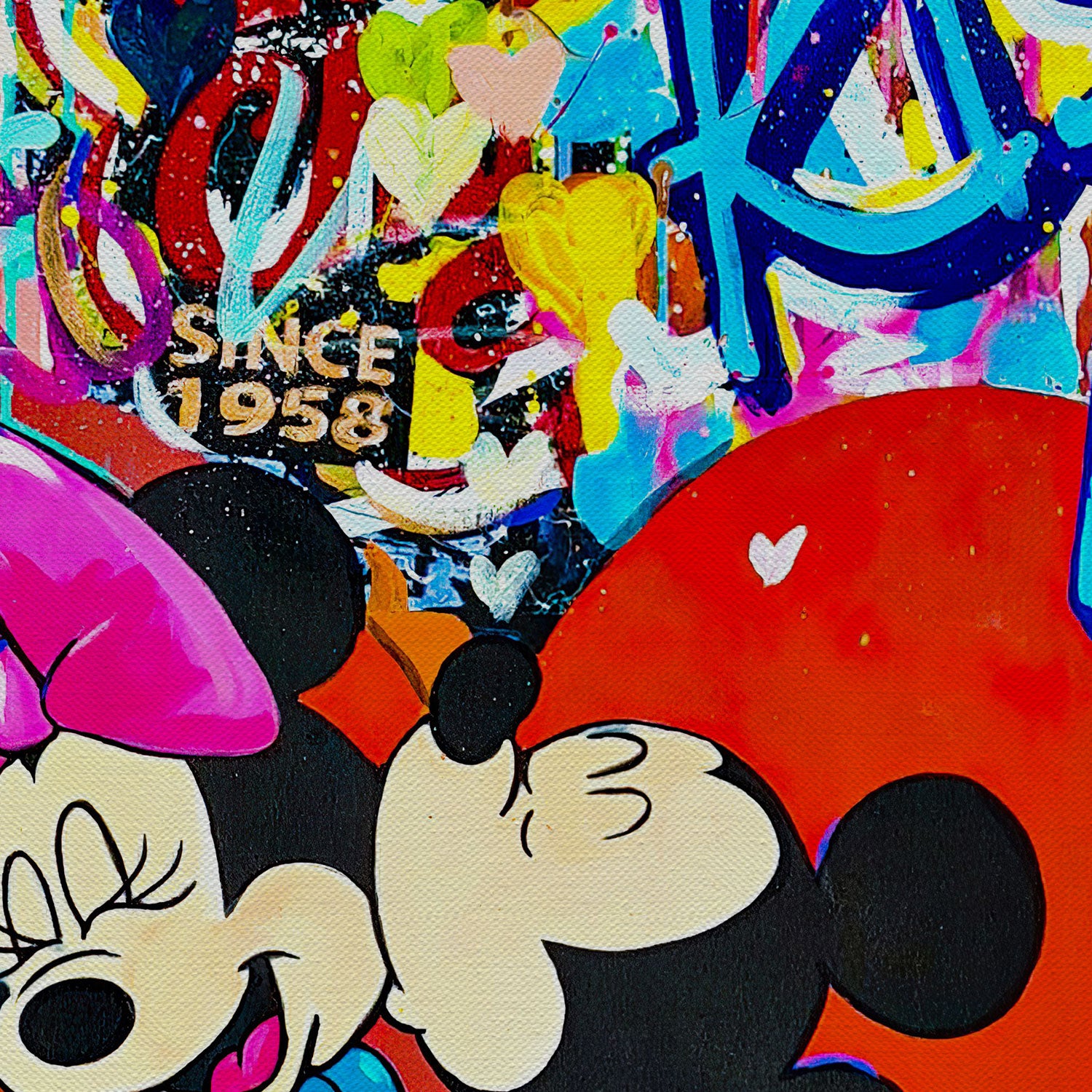Mickey In Love Canvas Wall Art