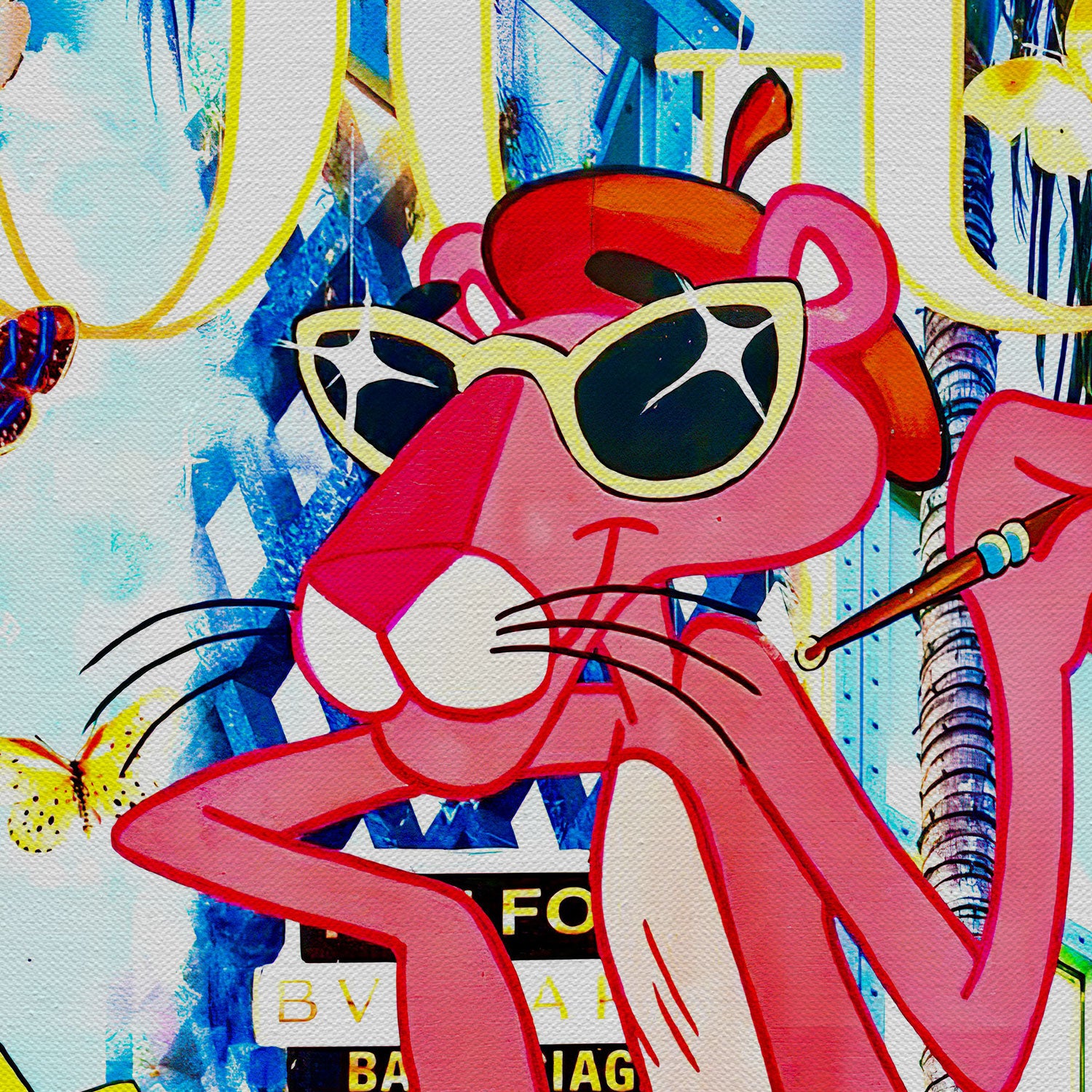 Pink Panther Fashionista Canvas Wall Art