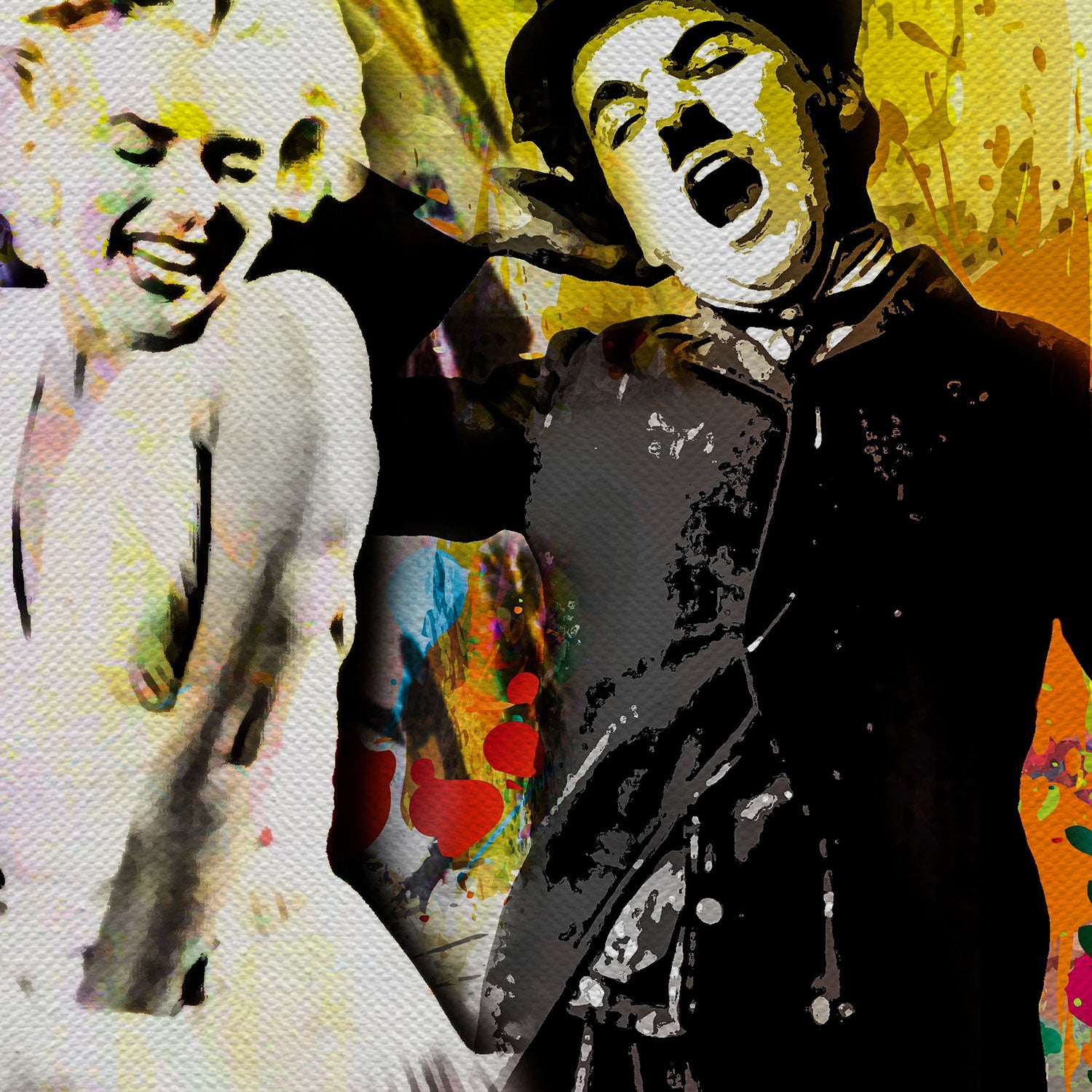 Marilyn Monroe And Charlie Chaplin Canvas Wall Art