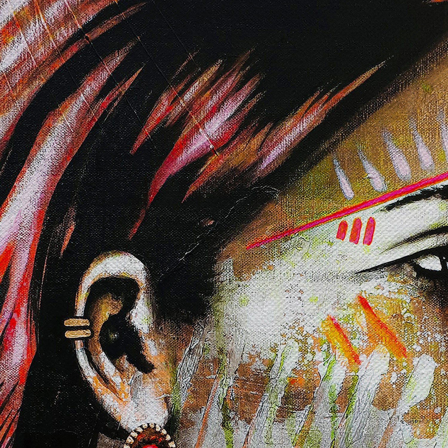 Tribal Woman Portrait Canvas Wall Art