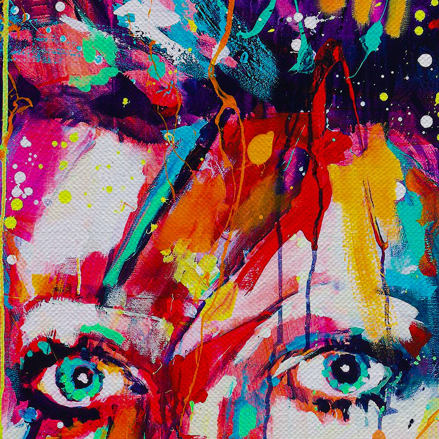 David Bowie Ziggy Stardust Abstract Canvas Wall Art