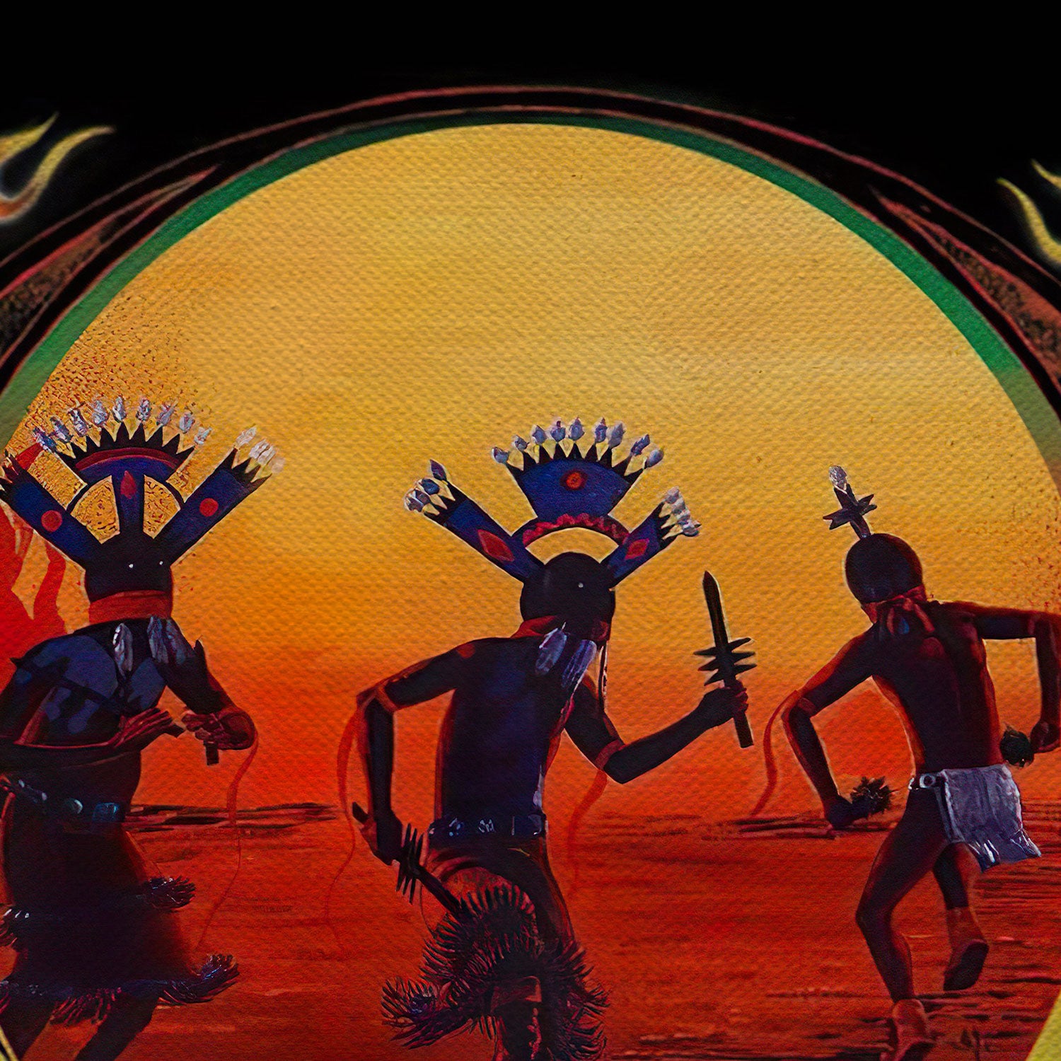 Native Africans Ritual Dance Canvas Wall Art