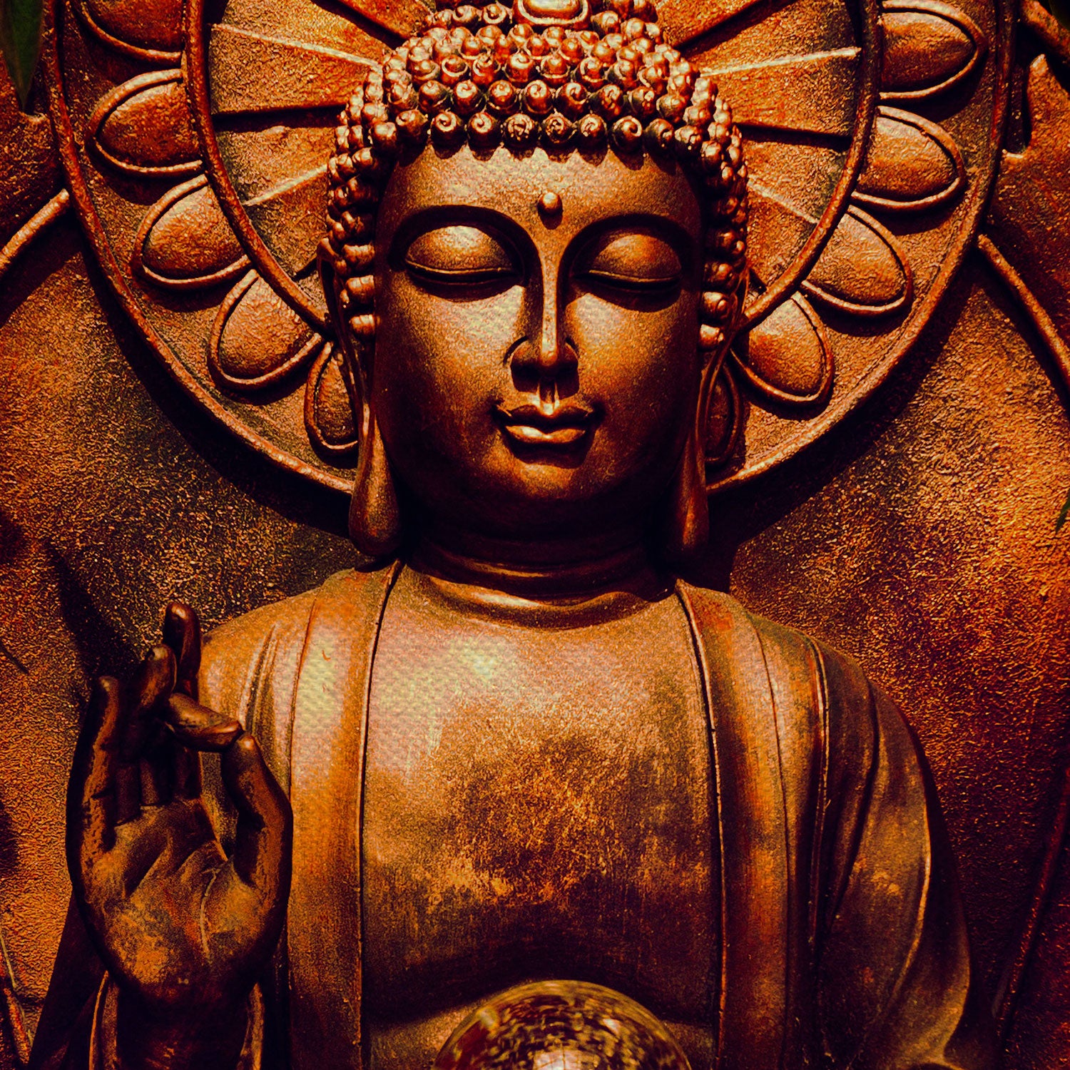 Meditating Buddha Statue Canvas Wall Art