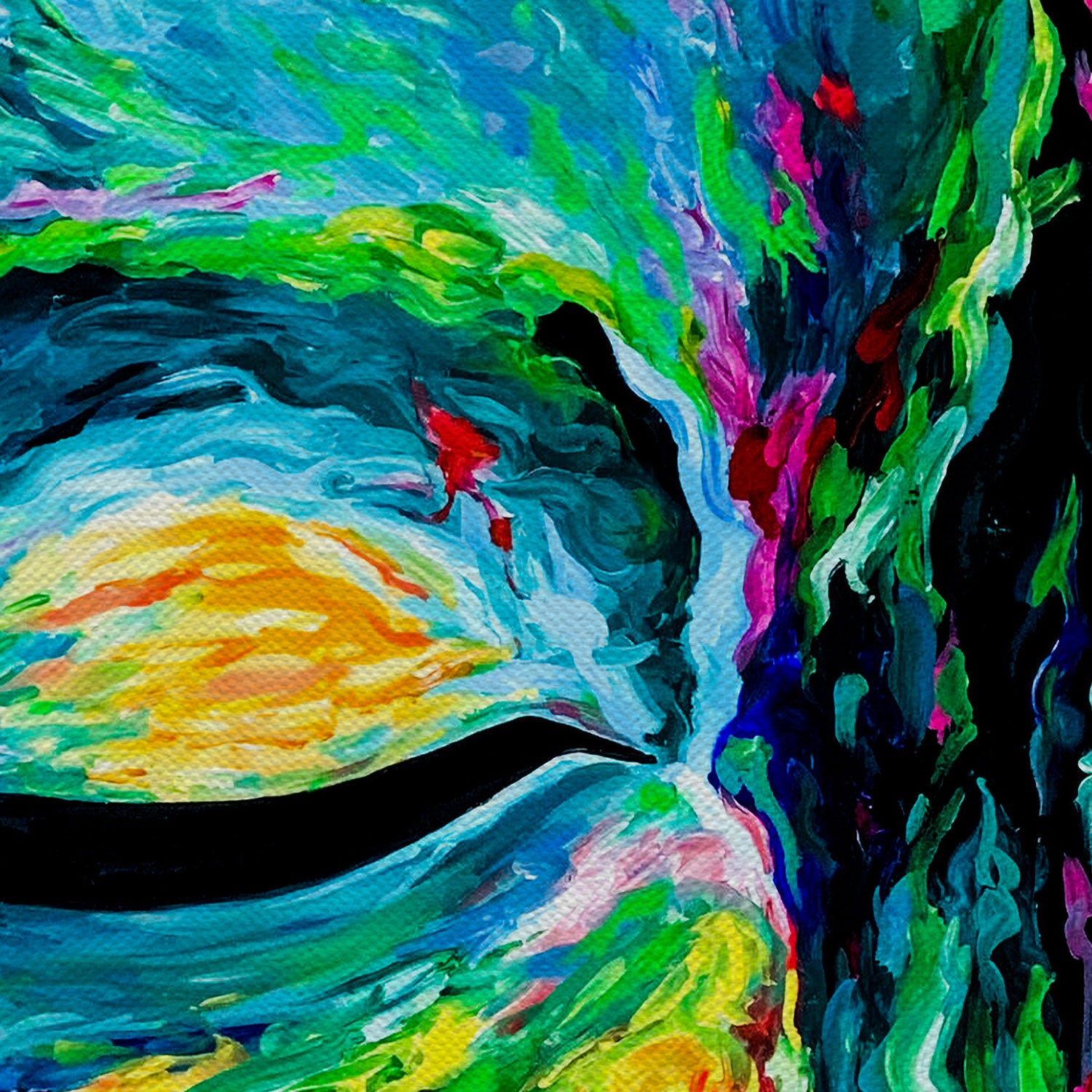 Buddha Colorful Face Canvas Wall Art