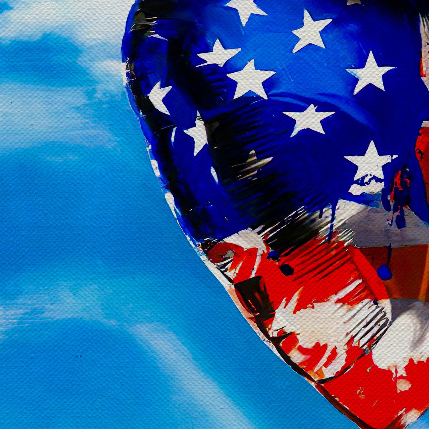 American Flag Balloon Canvas Wall Art