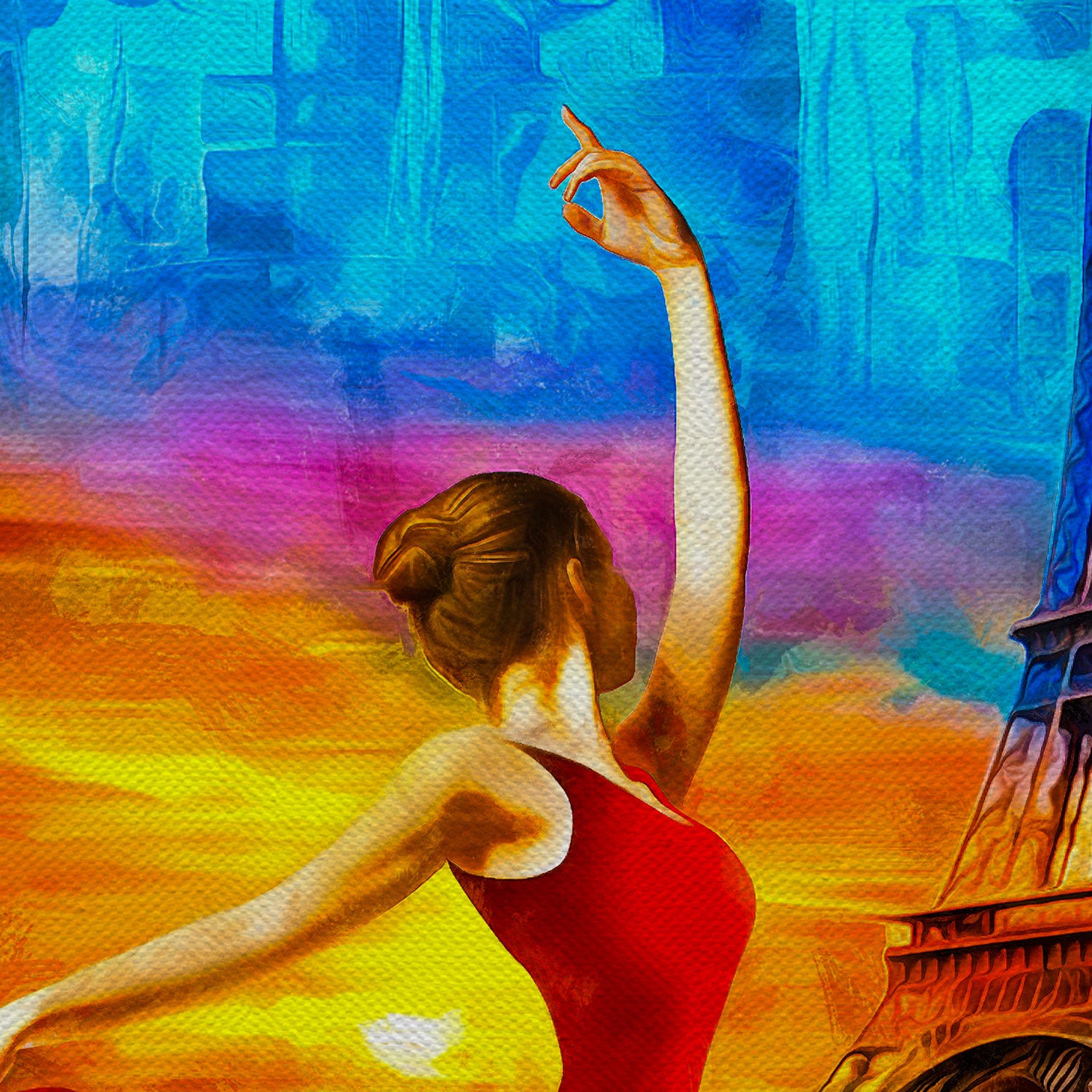 Ballerina In Paris Canvas Wall Art