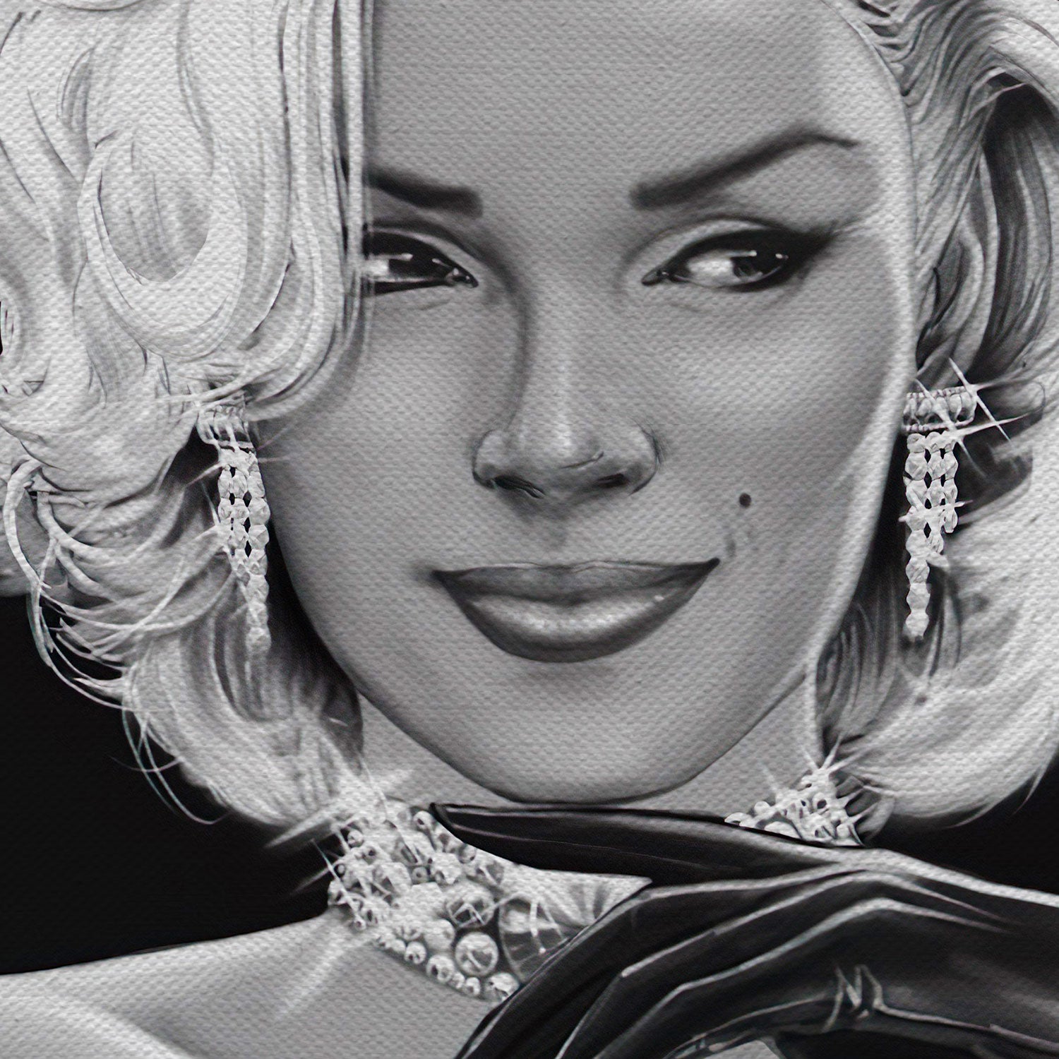 Marilyn Monroe In Black Dress Wall Art Canvas