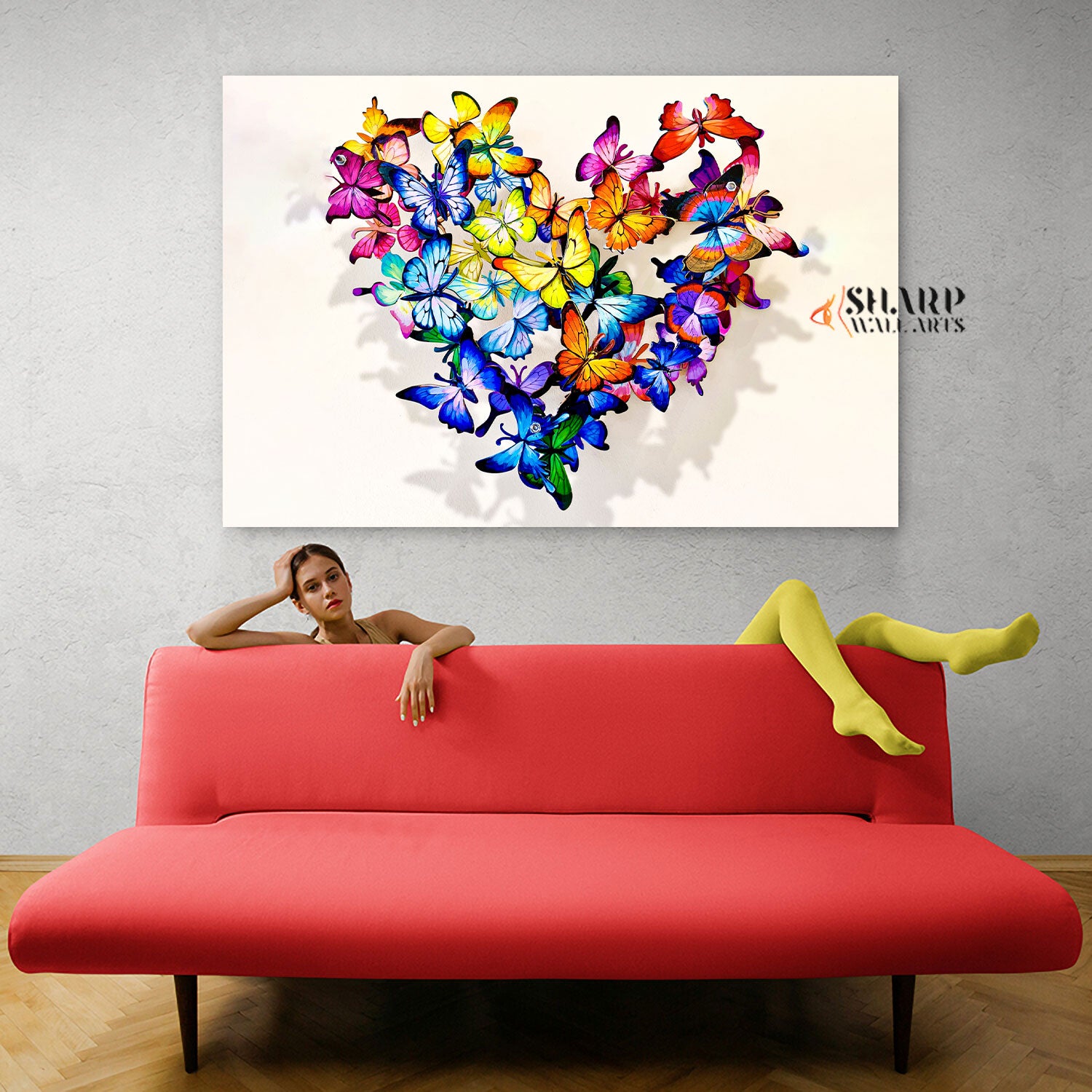 Heart Of Butterflies Canvas Wall Art