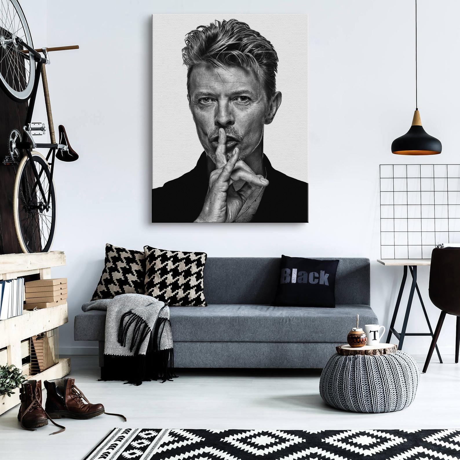 David Bowie Shush Canvas Wall Art Print - SharpWallArts