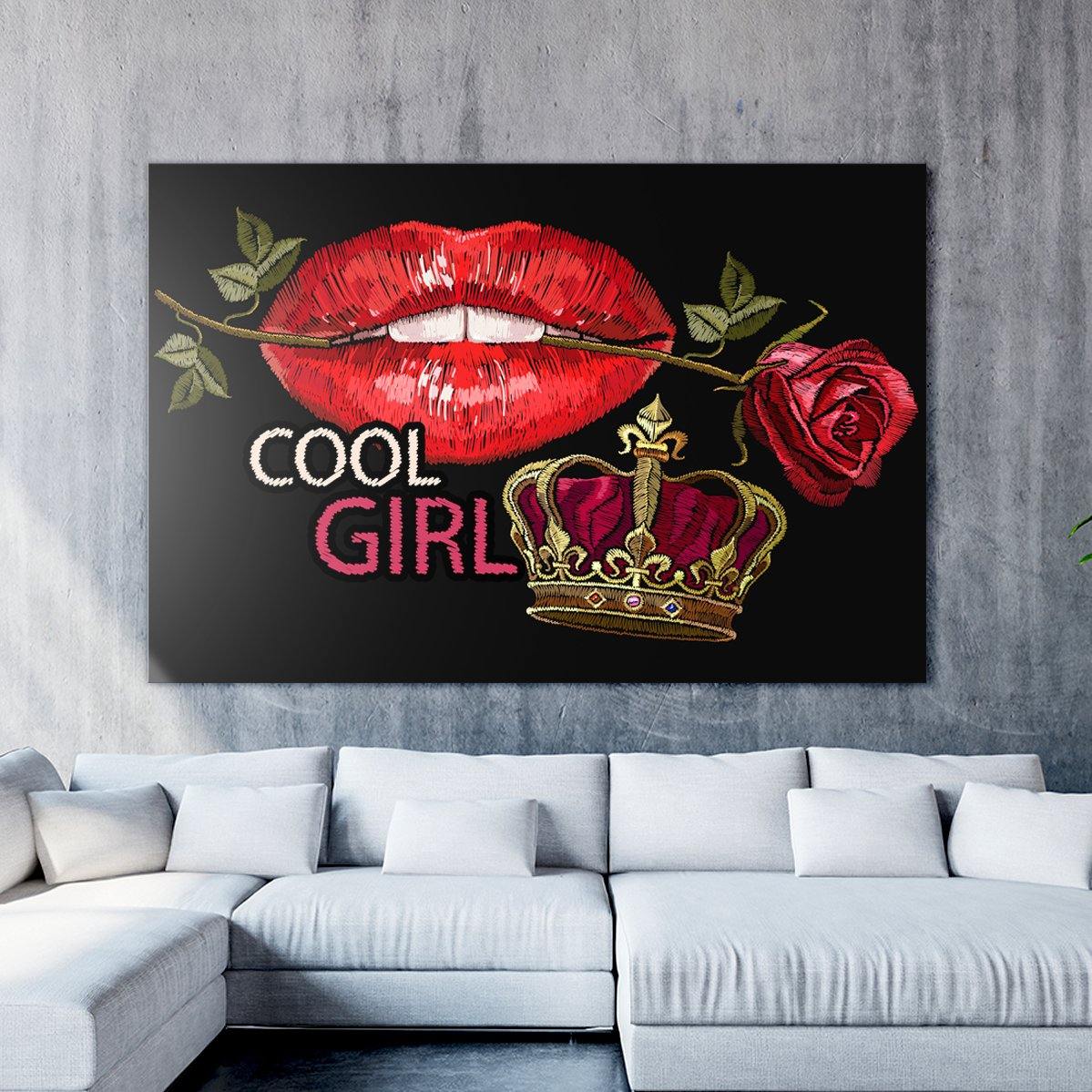 Cool Girl Lips - Fashion Wall Art - SharpWallArts