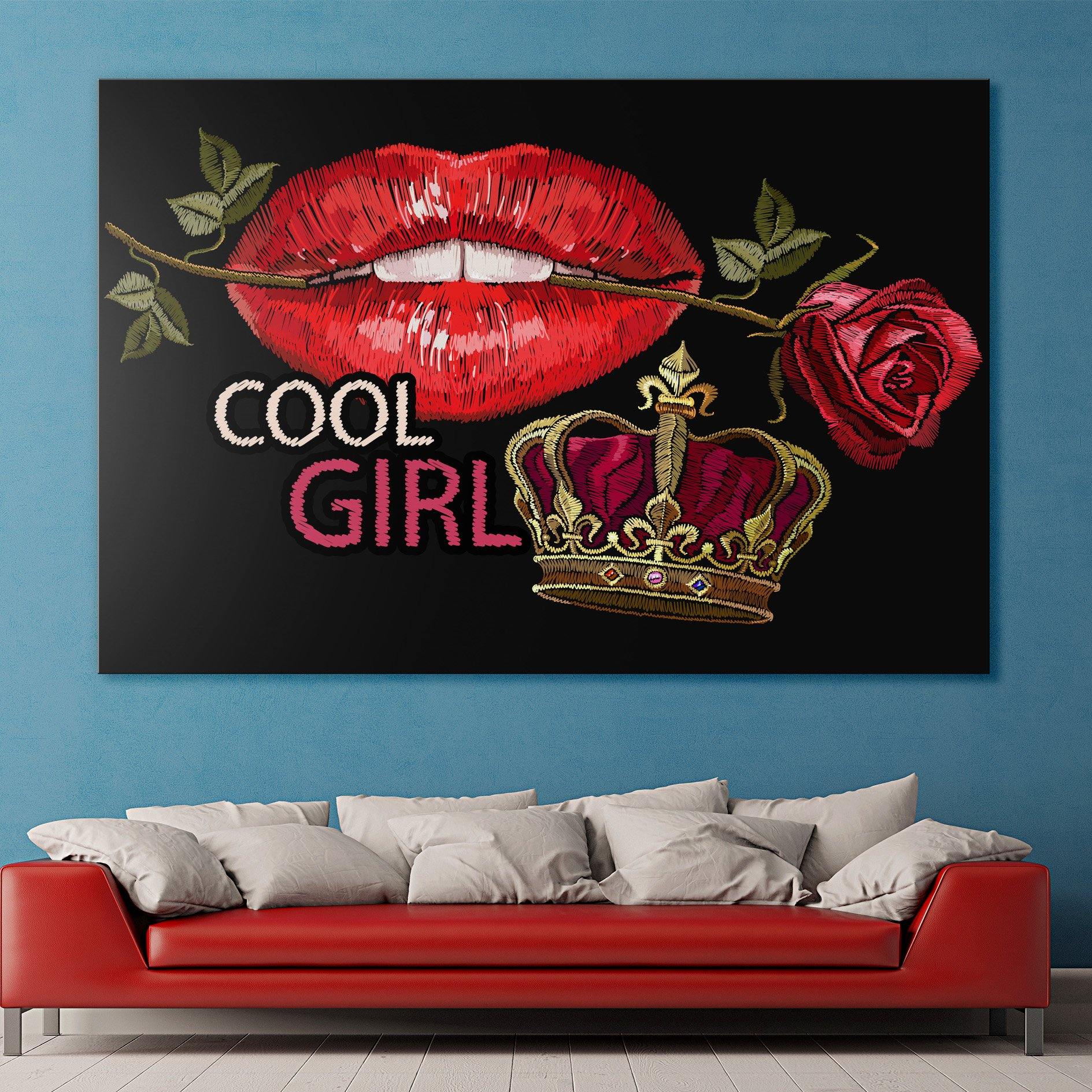 Cool Girl Lips - Fashion Wall Art - SharpWallArts