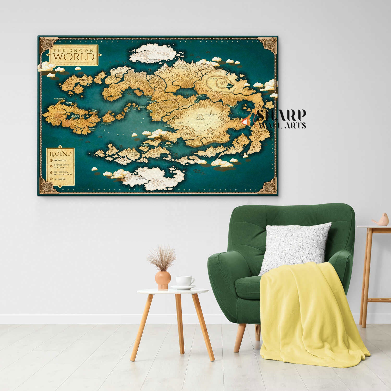 Avatar The Last Airbender Map Of The World Wall Art Canvas
