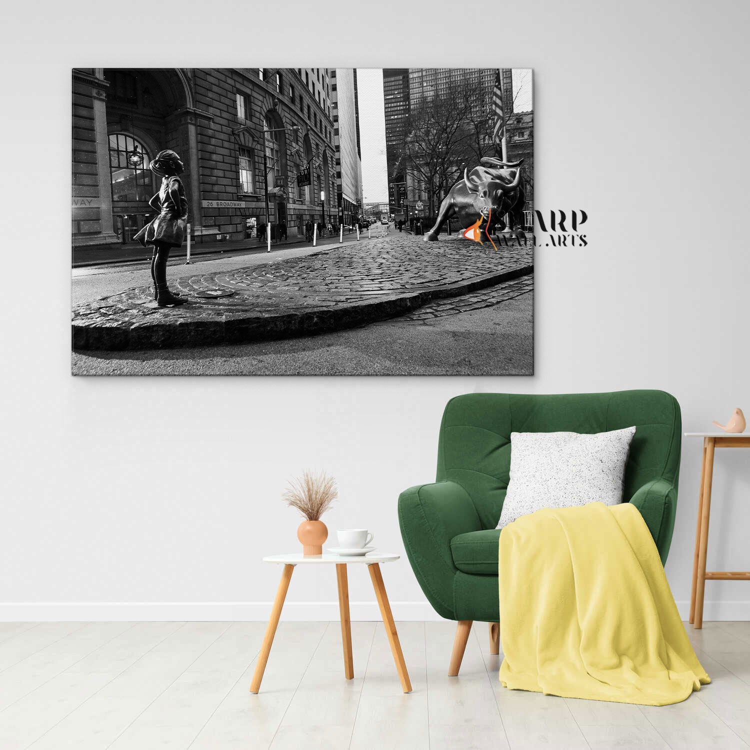 Charging Bull And Fearless Girl Canvas Wall Art