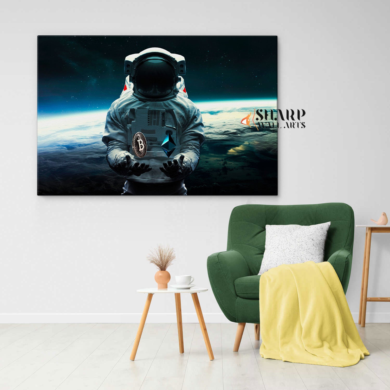 Astronaut In Space Wall Art Canvas