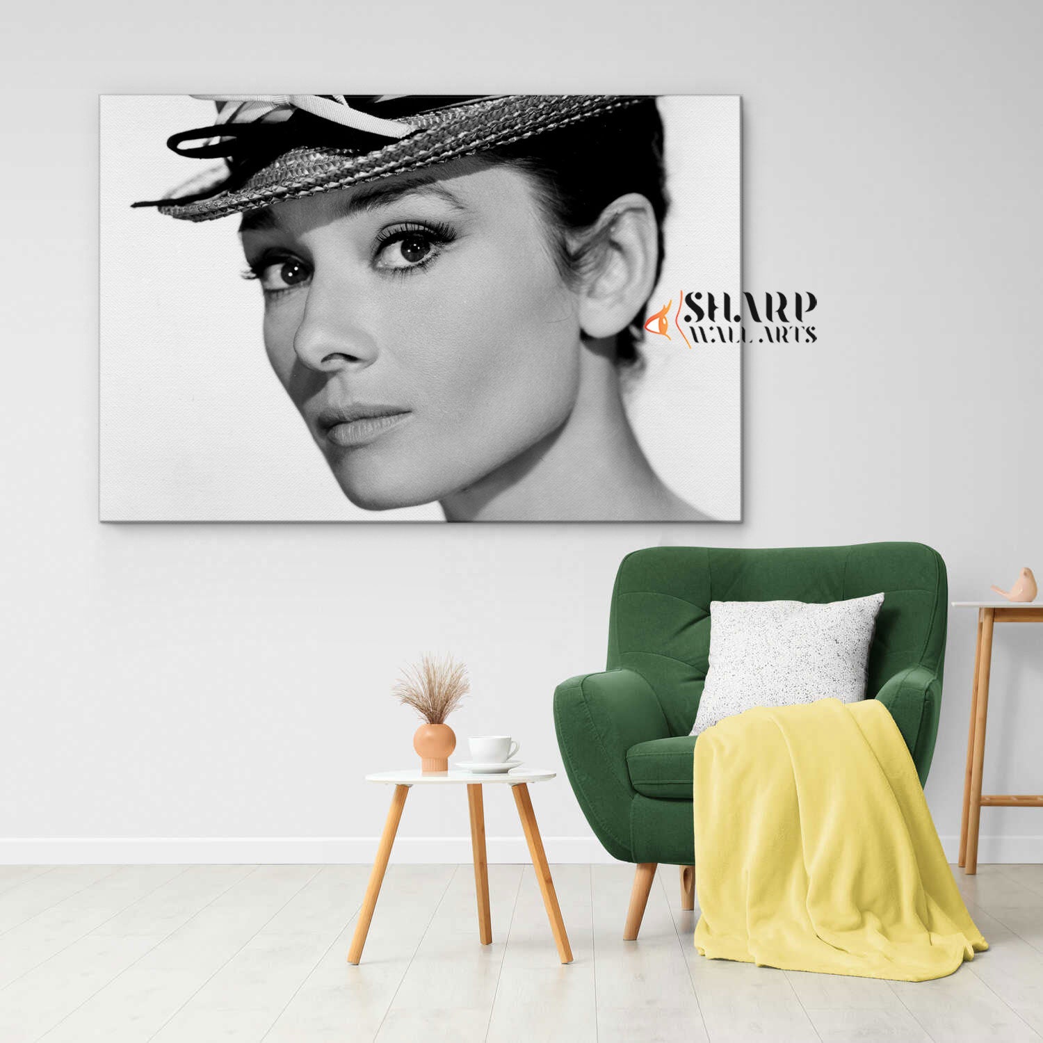 Audrey Hepburn In Hat Wall Art Canvas