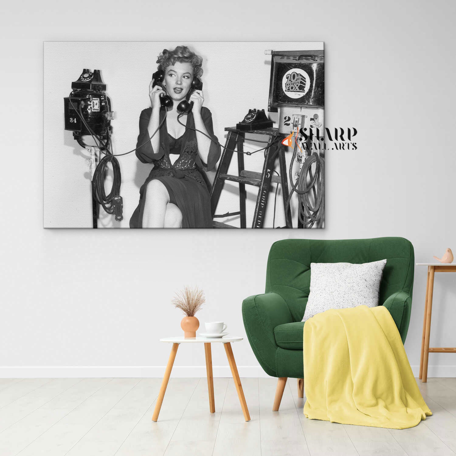 Marilyn Monroe Talking On The Phone Wall Art Canvas