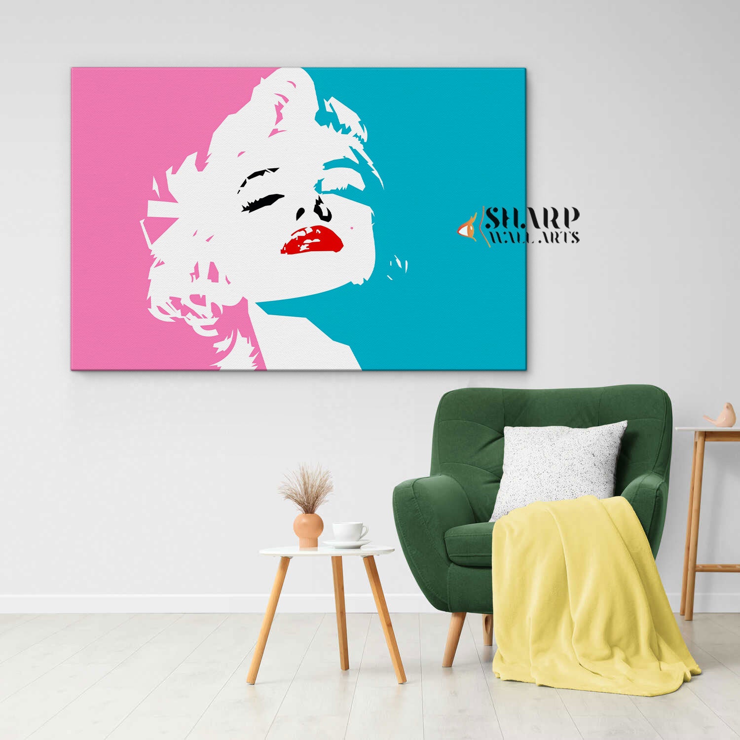 Marilyn Monroe Pink And Blue Wall Art Canvas