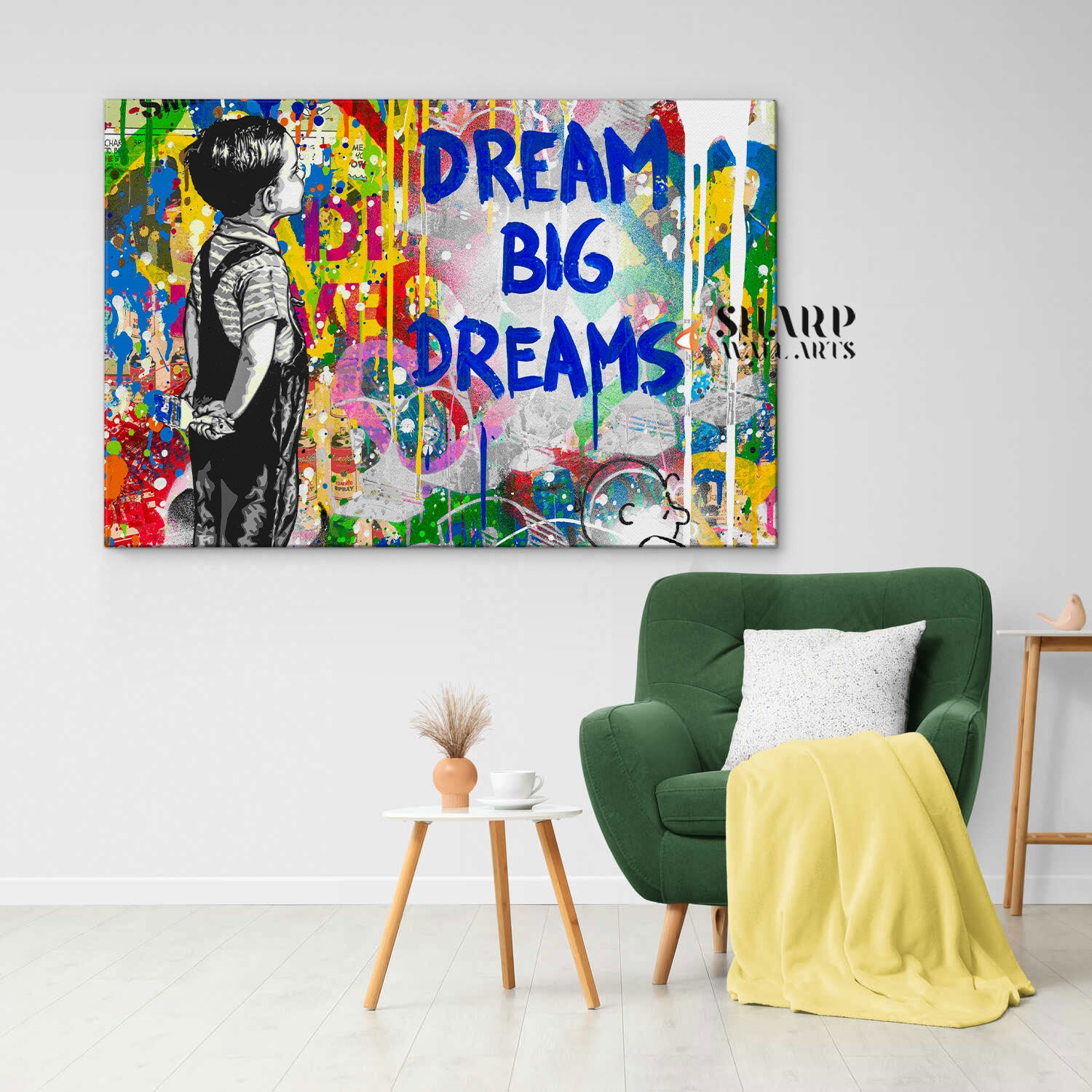 Banksy Dream Big Dreams Wall Art Canvas