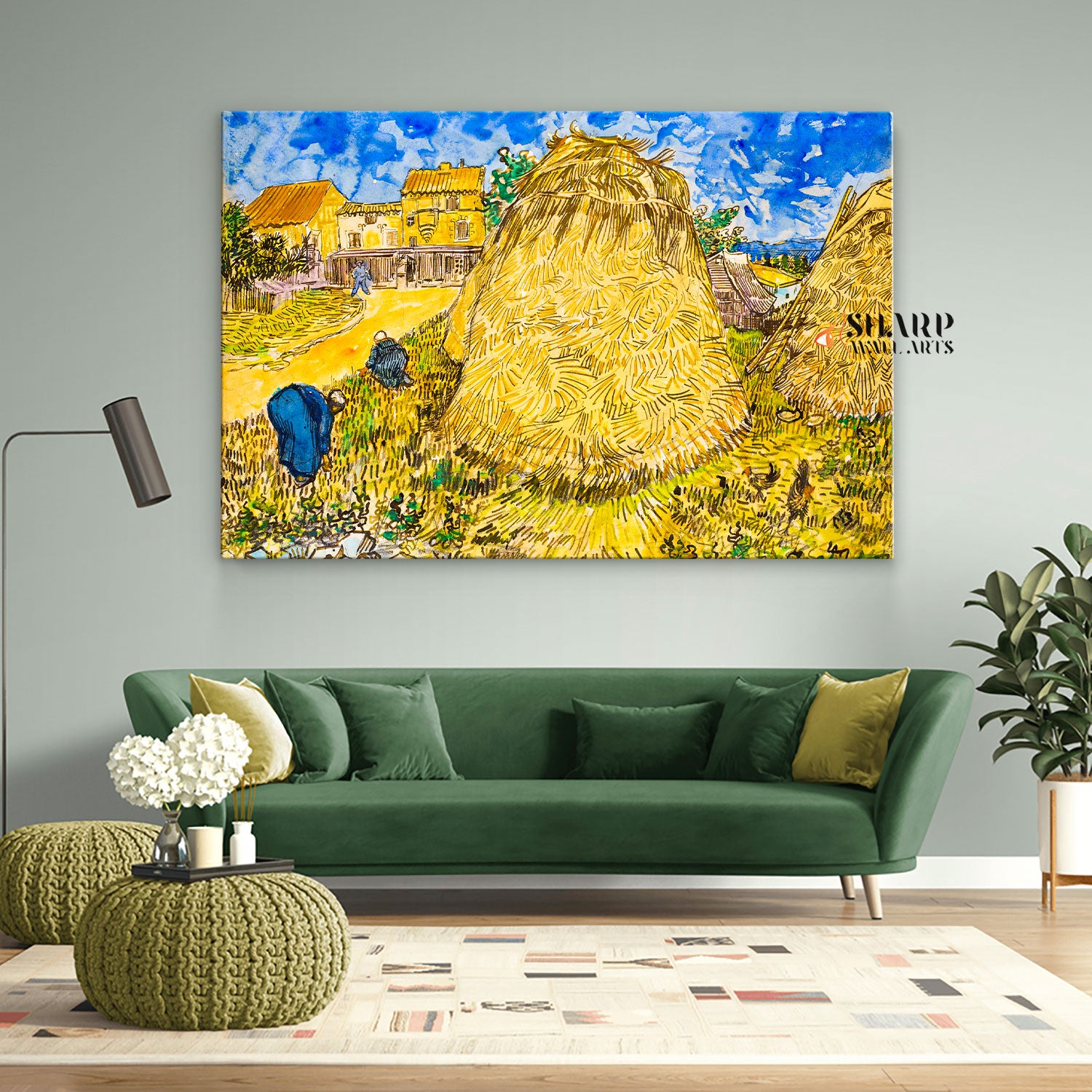 Vincent van Gogh Wheat Stacks Canvas Wall Art