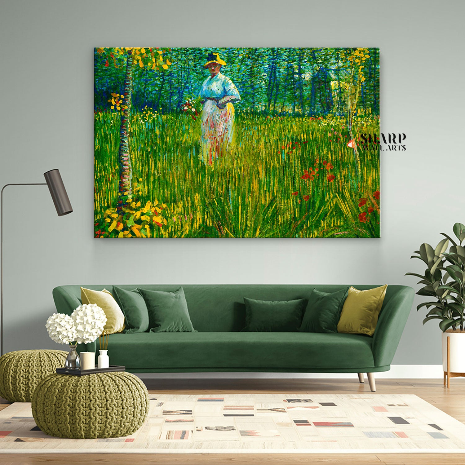 Vincent van Gogh A Woman Walking in a Garden Canvas Wall Art