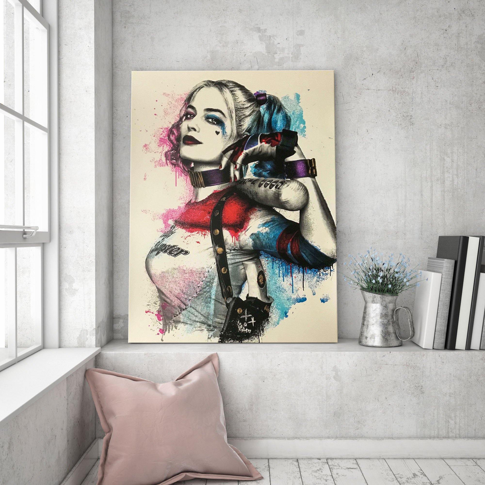 Harley Quinn (Margot Robbie) Canvas Wall Art Print - SharpWallArts