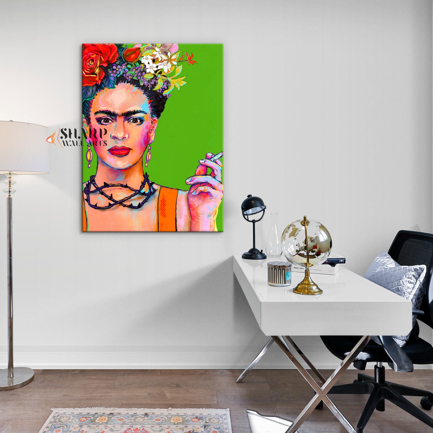 Frida Kahlo Smoking Canvas Wall Art